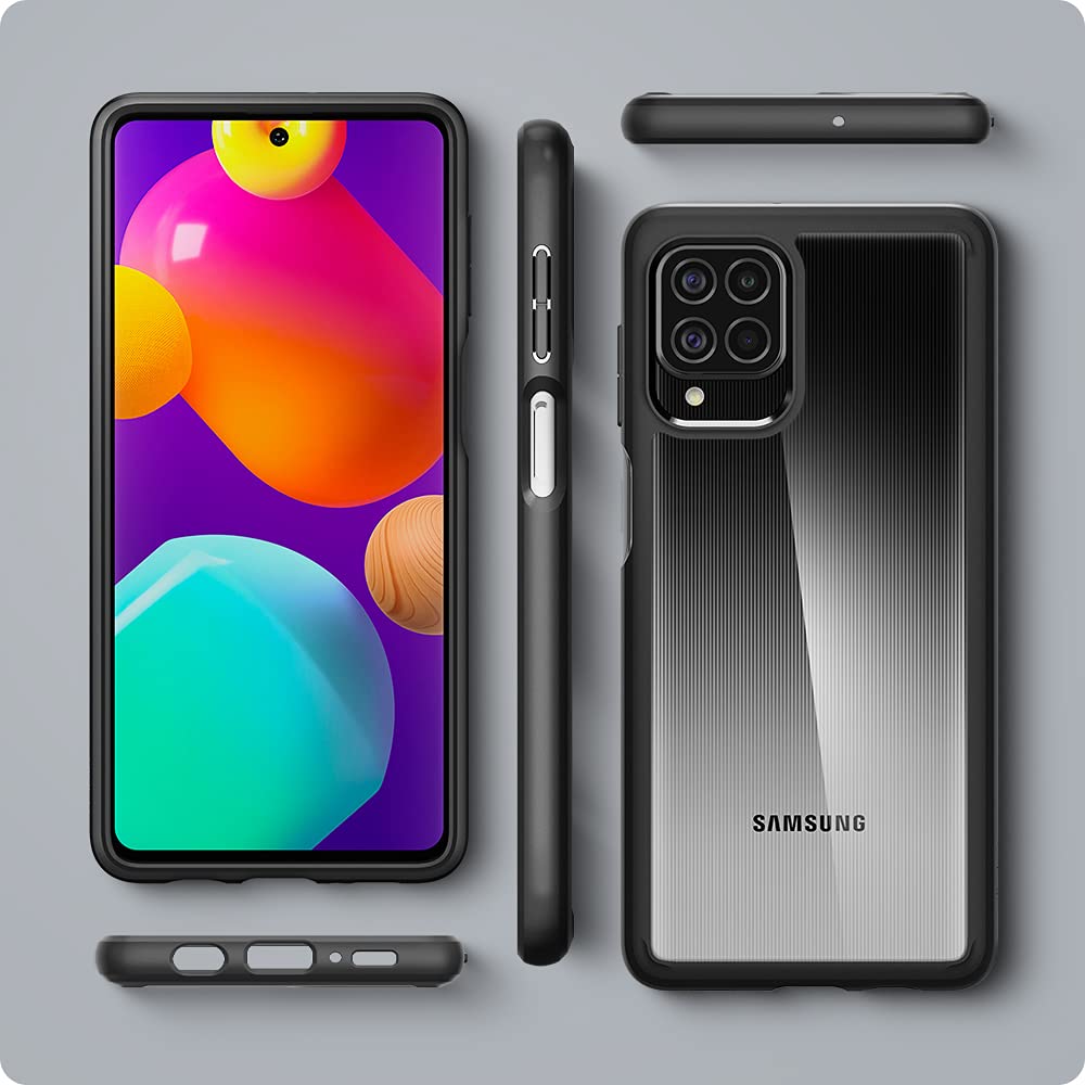 spigen Ultra Hybrid TPU & Polycarbonate Back Cover for SAMSUNG Galaxy M62, F62 (Air Cushion Technology, Matte Black)_4