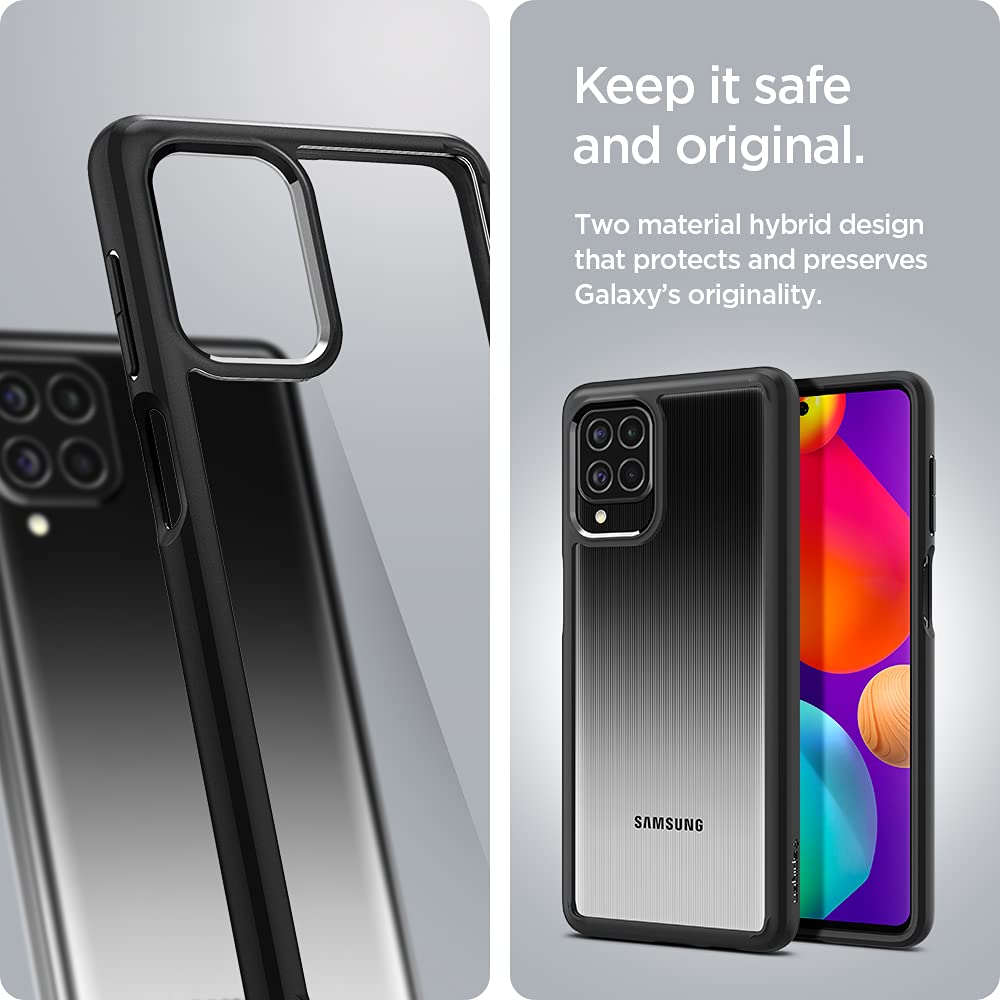 spigen Ultra Hybrid TPU & Polycarbonate Back Cover for SAMSUNG Galaxy M62, F62 (Air Cushion Technology, Matte Black)_6