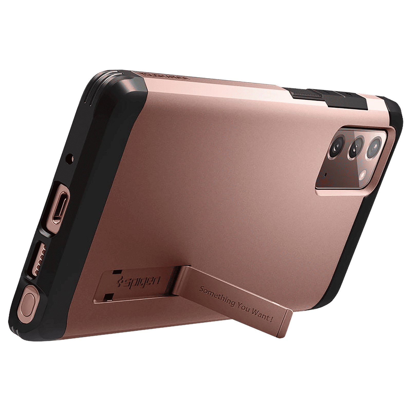 spigen Tough Armor TPU & Polycarbonate Back Case with Stand for SAMSUNG Galaxy Note 20 (Wireless Charging Compatible, Bronze)_9