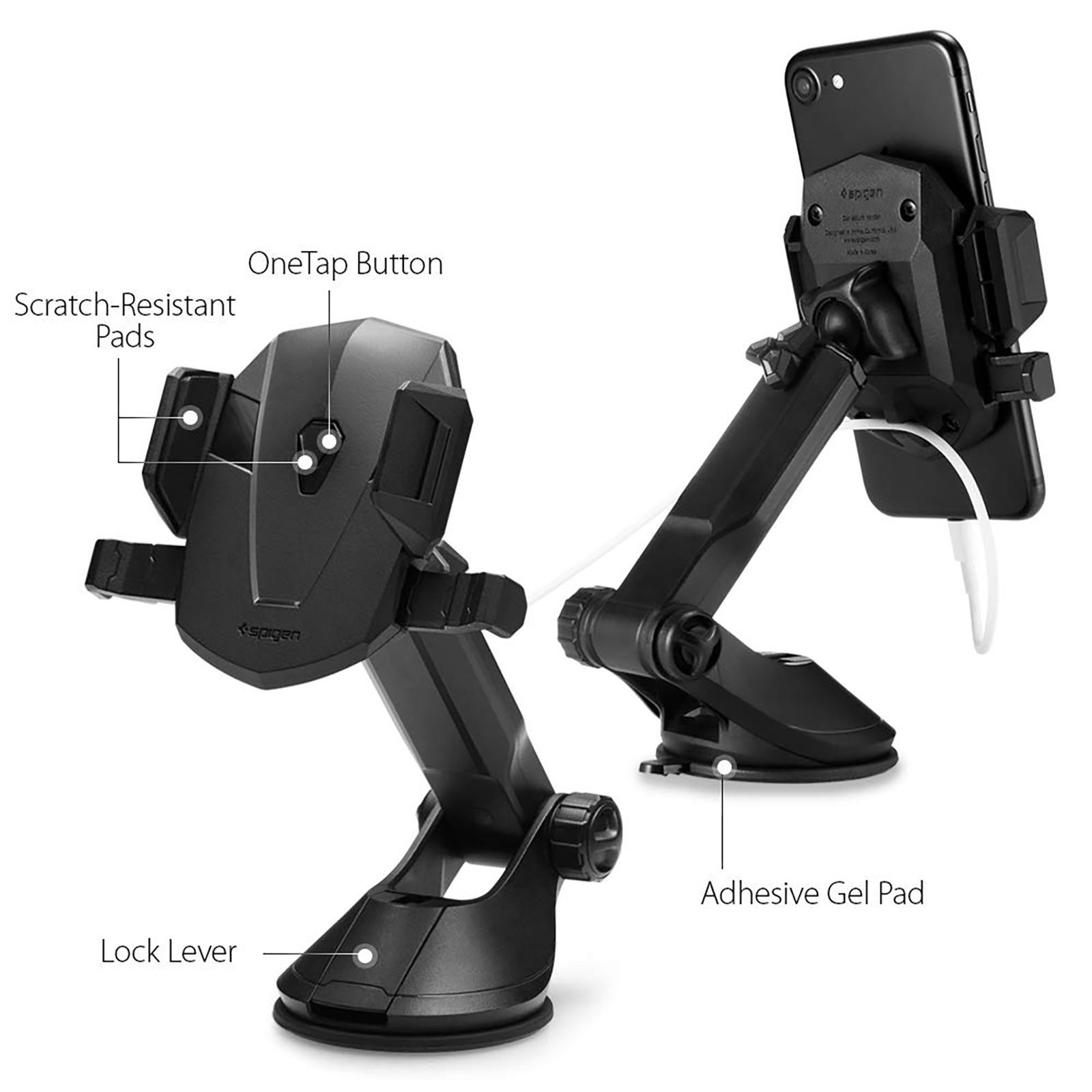 spigen Dashboard Mobile Holder (Telescopic Arm, 000CG20917, Black)_7