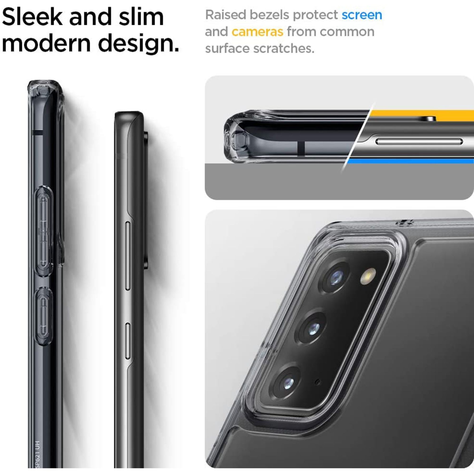 spigen Ultra Hybrid Soft TPU & Polycarbonate Back Cover for SAMSUNG Galaxy Note 20 (Air Cushion Technology, Crystal Gray) spigen Ultra Hybrid Soft TPU & Polycarbonate Back Cover for SAMSUNG Galaxy Note 20 (Air Cushion Technology, Crystal Gray)_7