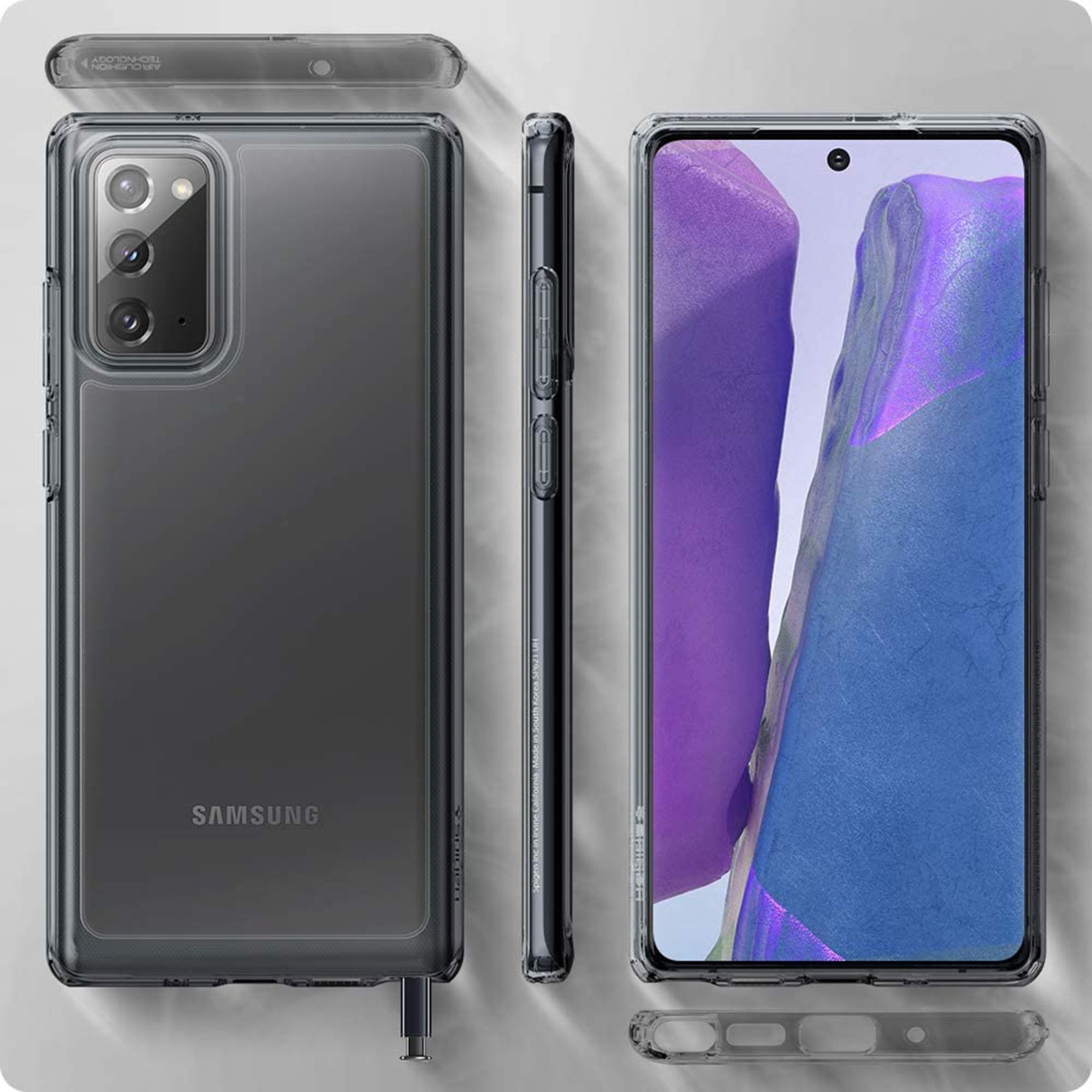 spigen Ultra Hybrid Soft TPU & Polycarbonate Back Cover for SAMSUNG Galaxy Note 20 (Air Cushion Technology, Crystal Gray) spigen Ultra Hybrid Soft TPU & Polycarbonate Back Cover for SAMSUNG Galaxy Note 20 (Air Cushion Technology, Crystal Gray)_9