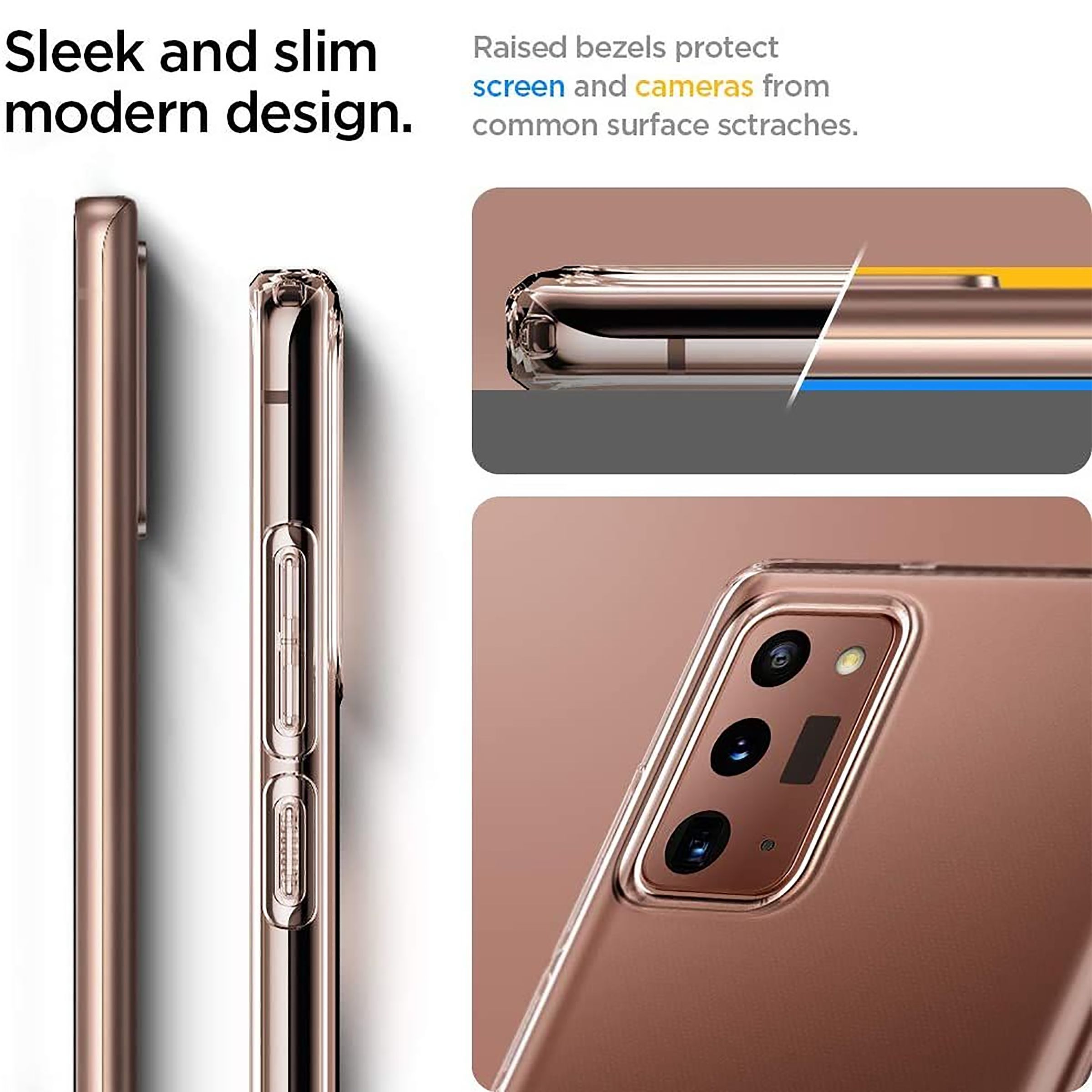 spigen Crystal Flex TPU Back Cover for SAMSUNG Galaxy Note 20 (Supports Wireless Charging, Clear)_14