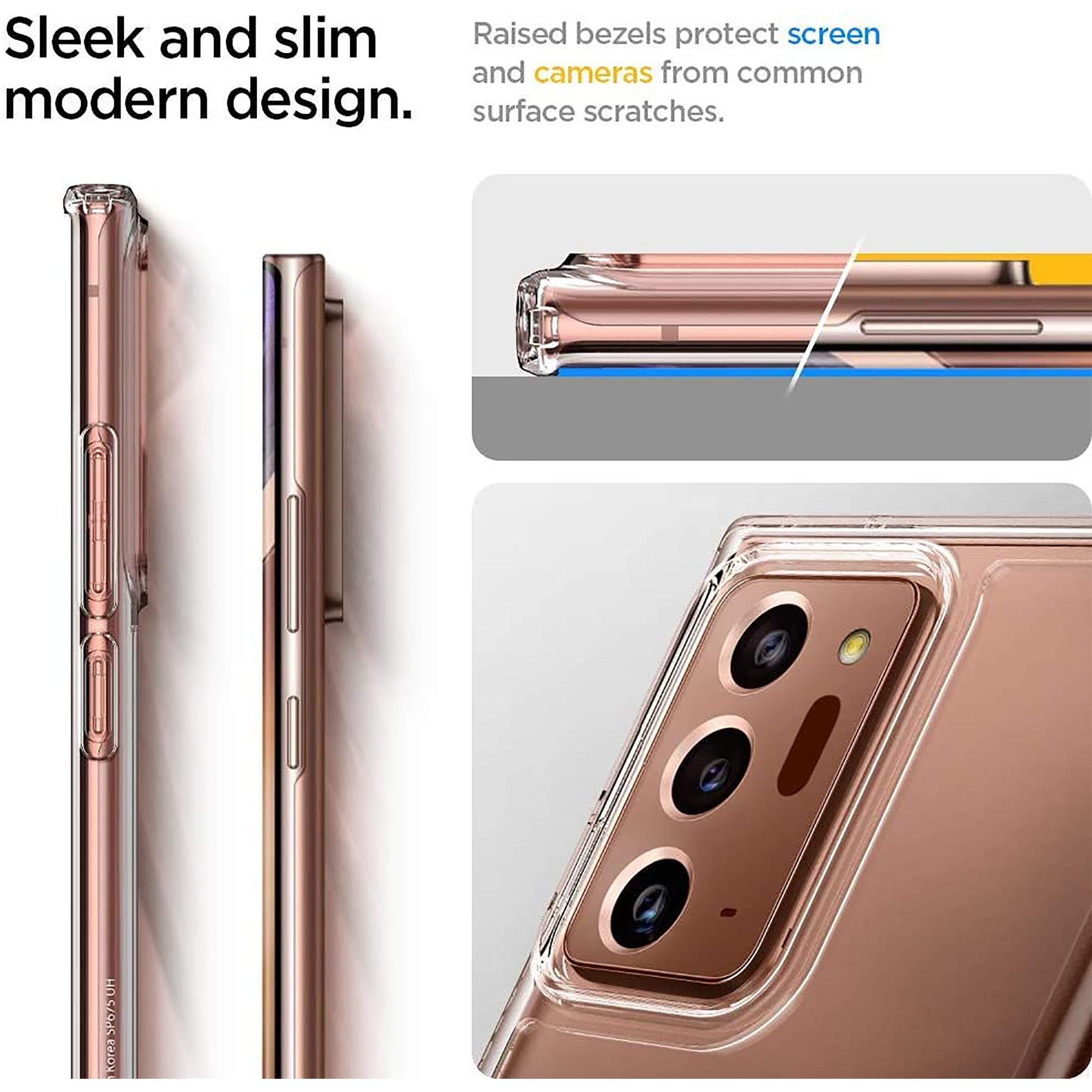 spigen Back Cover for SAMSUNG Galaxy Note 20 Ultra (Wireless Charging Compatible, Crystal)_7