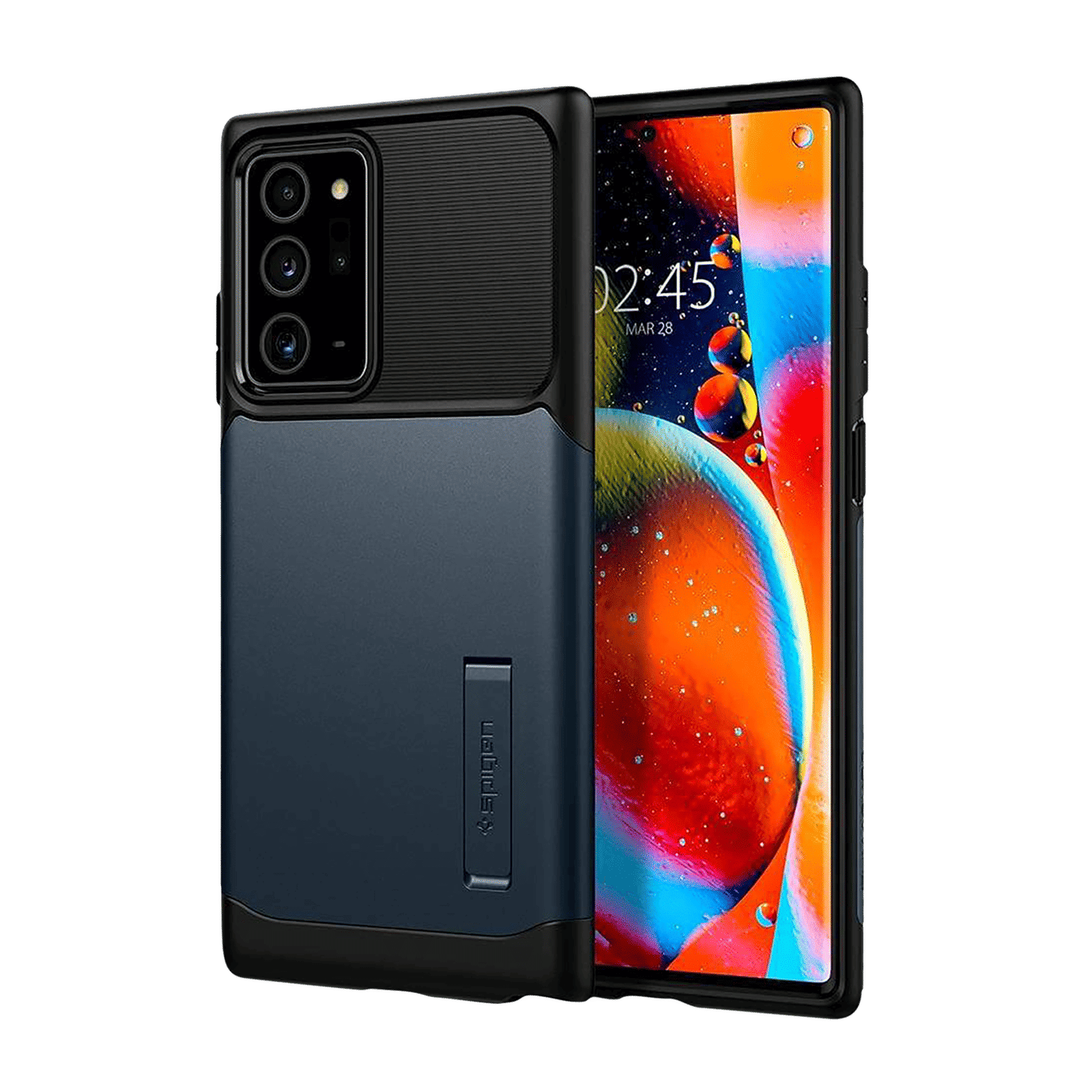 spigen Slim Armor Hard Polycarbonate & TPU Back Case for SAMSUNG Galaxy Note 20 Ultra 5G (Built-in Kickstand, Metal Slate)_1