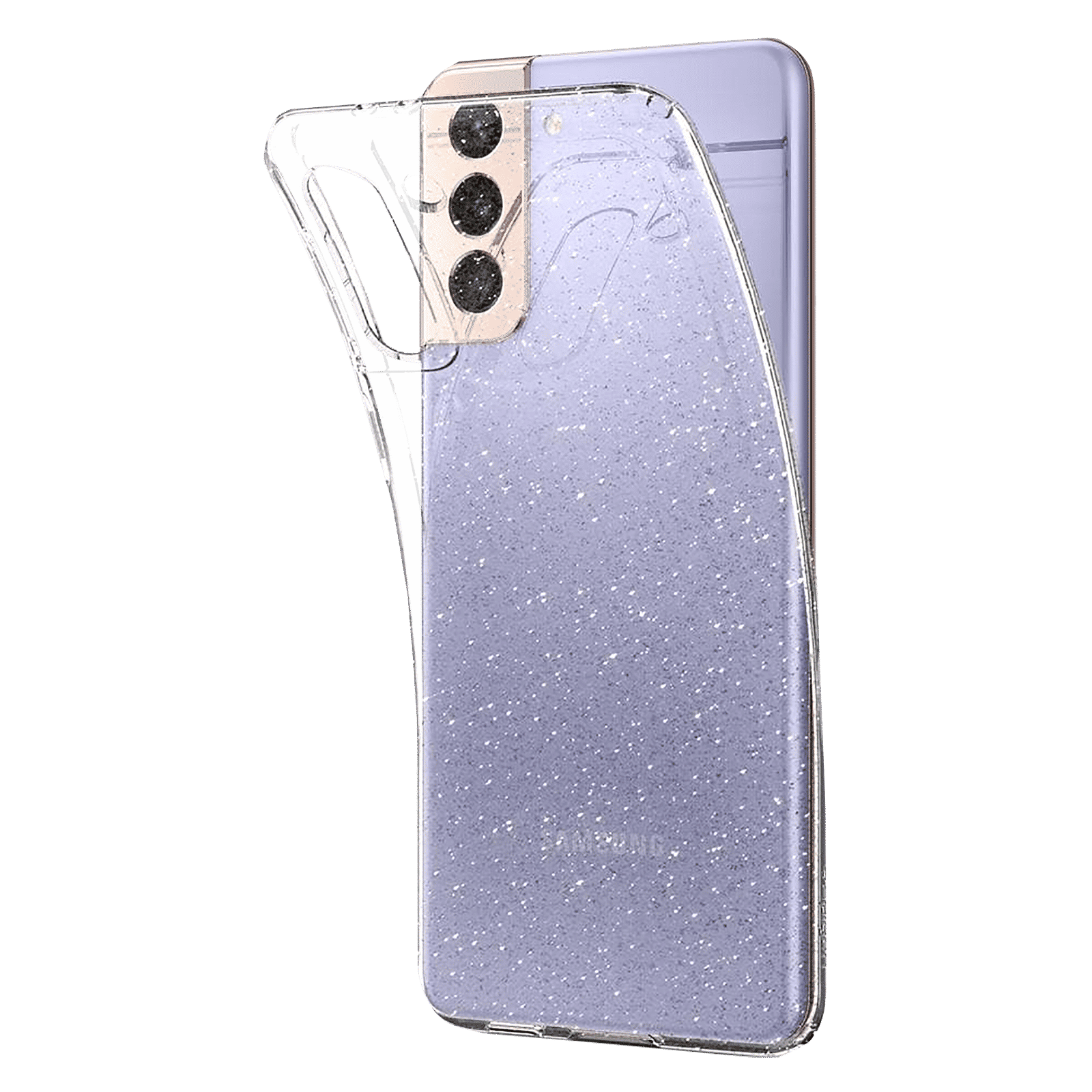 spigen Liquid Crystal Glitter TPU Back Cover for SAMSUNG Galaxy S21 (Wireless Charging Compatible, Crystal Quartz)_7