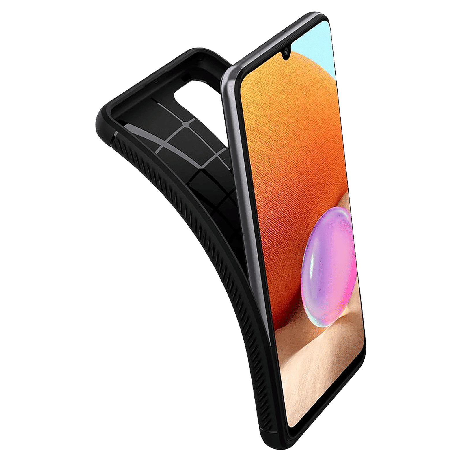 spigen Rugged Armor TPU Back Case For Galaxy A32 LTE (Air Cushion Technology, ACS02741, Matte Black)_8