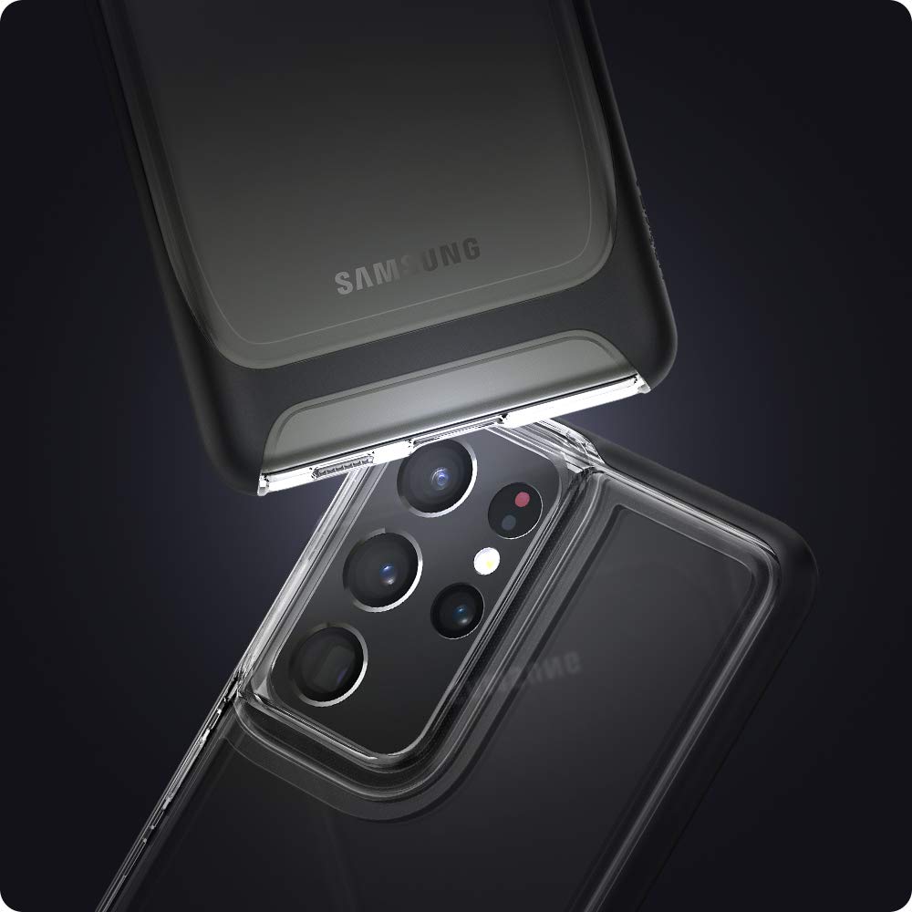 spigen Neo Hybrid Crystal TPU & Polycarbonate Back Cover for SAMSUNG Galaxy S21 Ultra (Wireless Charging Compatible, Black)_8