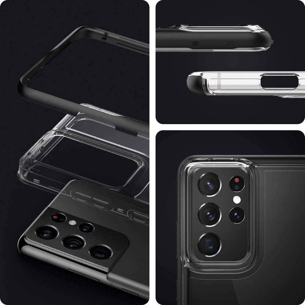 spigen Neo Hybrid Crystal TPU & Polycarbonate Back Cover for SAMSUNG Galaxy S21 Ultra (Wireless Charging Compatible, Black)_9