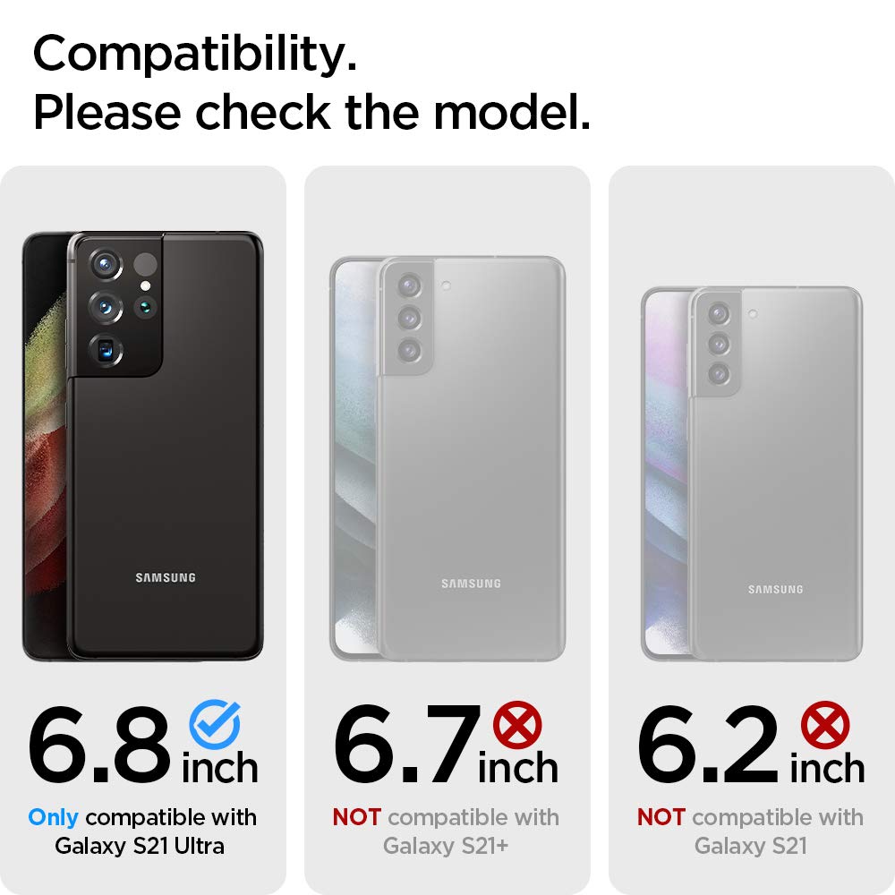 spigen Neo Hybrid Crystal TPU & Polycarbonate Back Cover for SAMSUNG Galaxy S21 Ultra (Wireless Charging Compatible, Black)_10