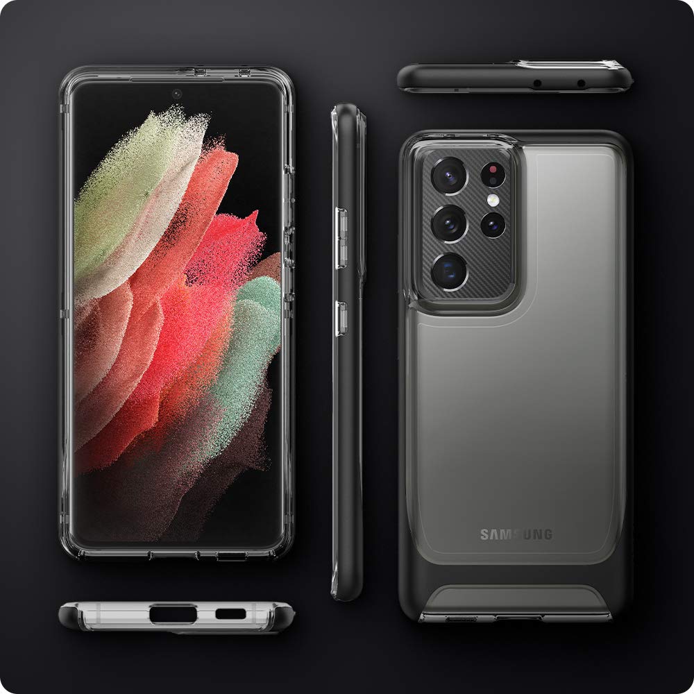 spigen Neo Hybrid Crystal TPU & Polycarbonate Back Cover for SAMSUNG Galaxy S21 Ultra (Wireless Charging Compatible, Black)_4