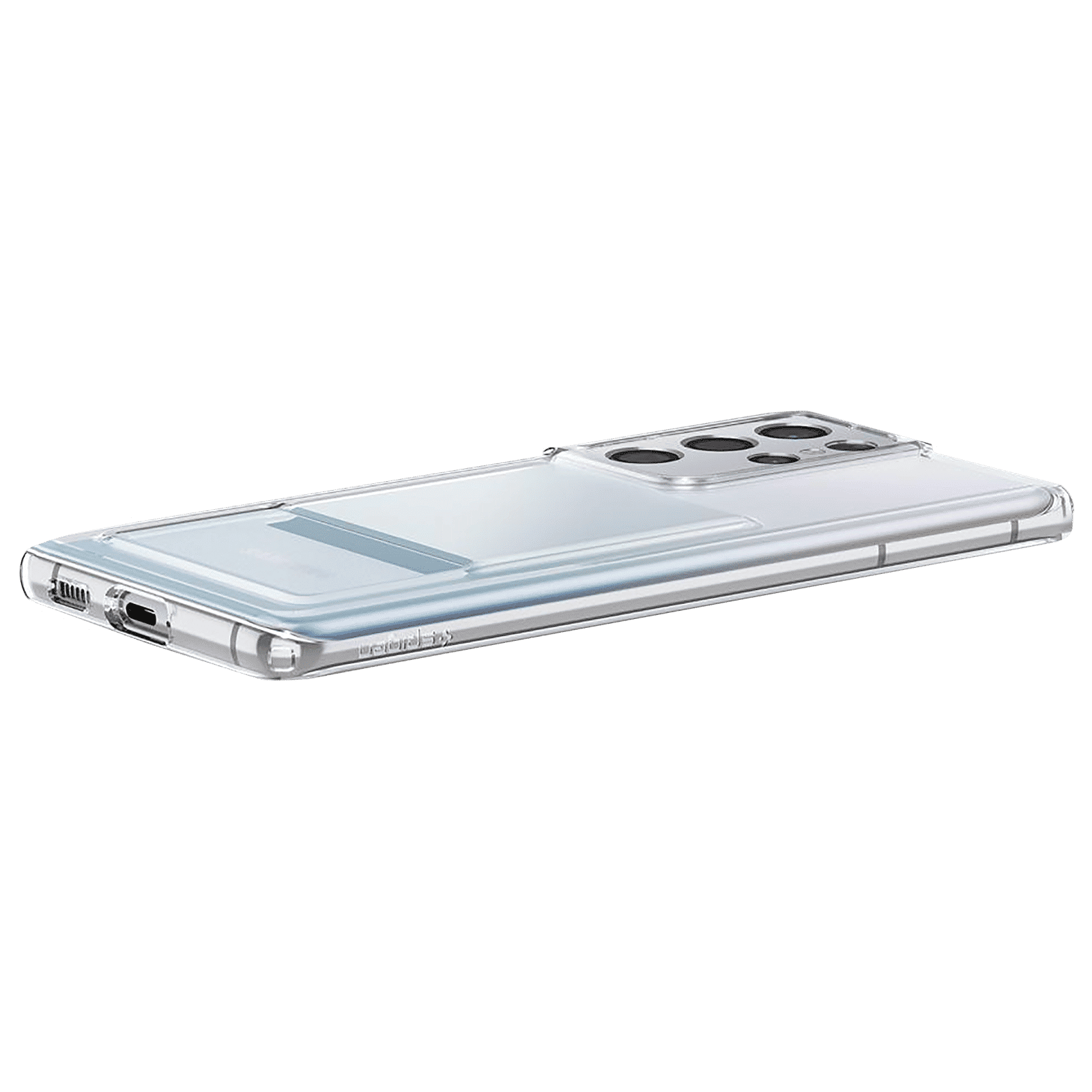 spigen Crystal Slot TPU Back Cover for SAMSUNG Galaxy S21 Ultra (Air Cushion Technology, Crystal Clear)_13