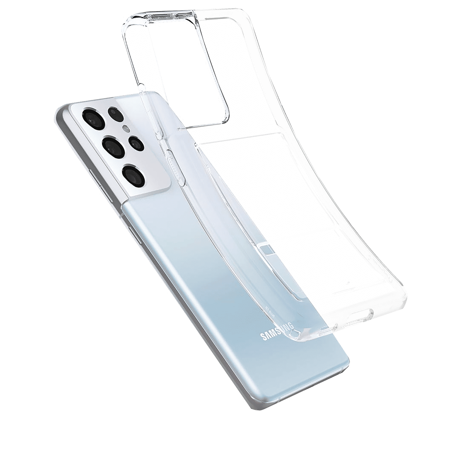 spigen Crystal Slot TPU Back Cover for SAMSUNG Galaxy S21 Ultra (Air Cushion Technology, Crystal Clear)_17