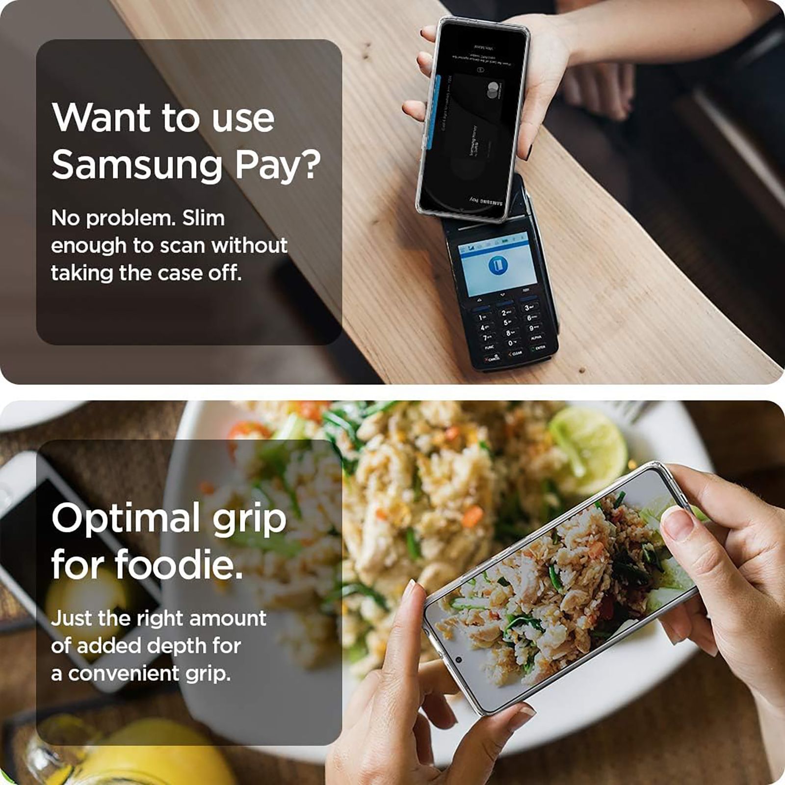 spigen Crystal Slot TPU Back Cover for SAMSUNG Galaxy S21 Ultra (Air Cushion Technology, Crystal Clear)_6