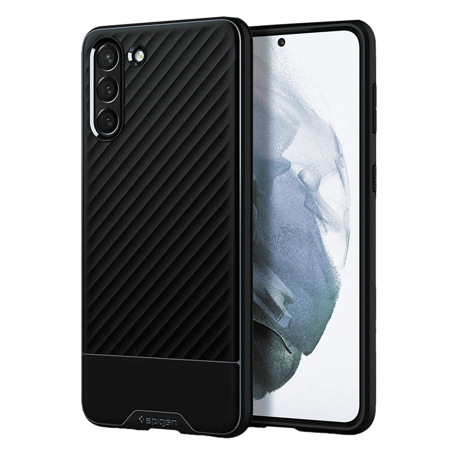 spigen Core Armor Thermoplastic Polyurethane Back Cover for Samsung Galaxy S21 Plus (Air Cushion Technology, Black)_1