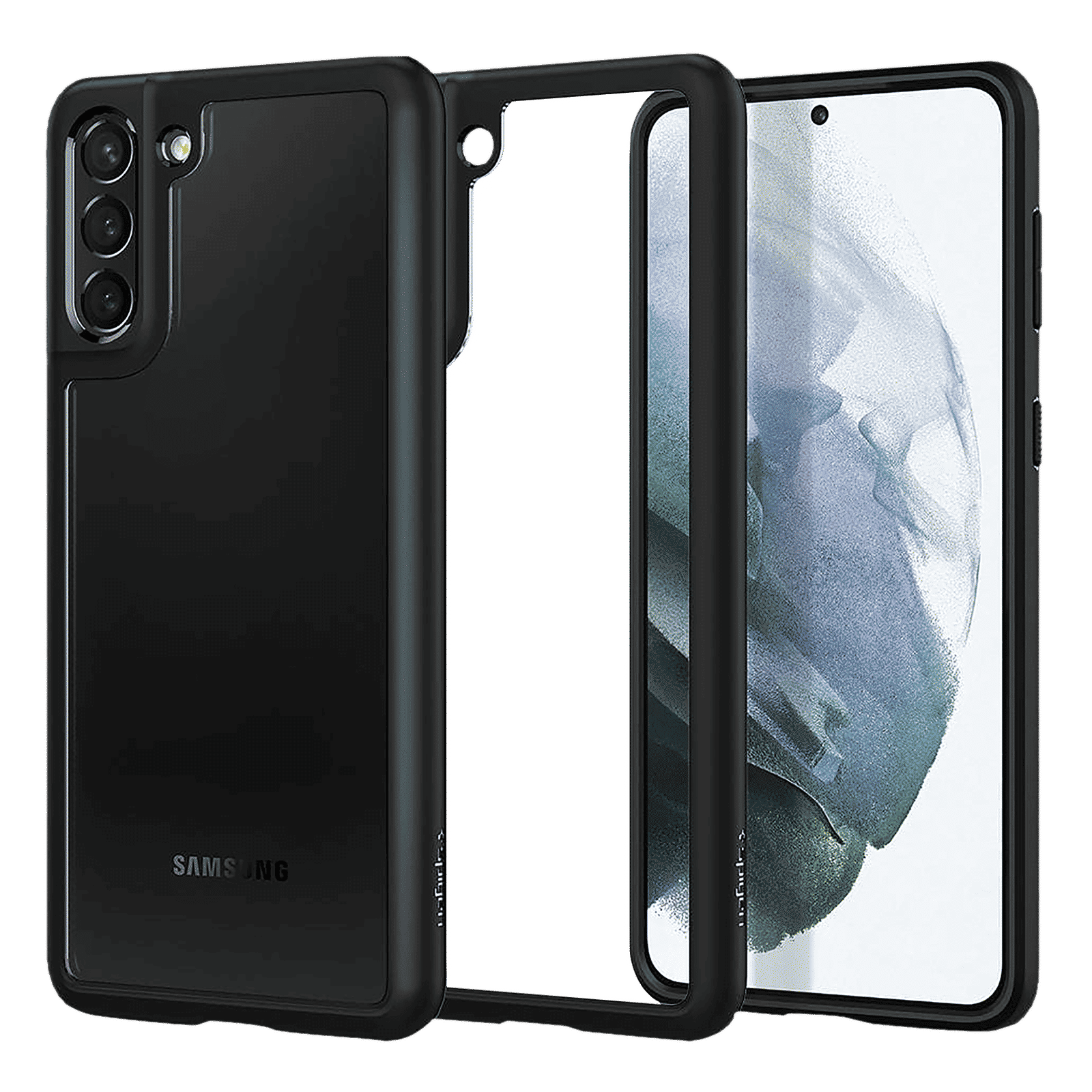 spigen Ultra Hybrid Hard Polycarbonate & TPU Back Cover for SAMSUNG Galaxy S21 Plus (Air Cushion Technology, Matte Black)_1