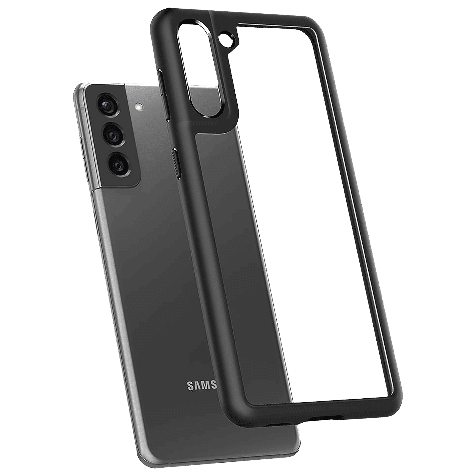 spigen Ultra Hybrid Hard Polycarbonate & TPU Back Cover for SAMSUNG Galaxy S21 Plus (Air Cushion Technology, Matte Black)_10