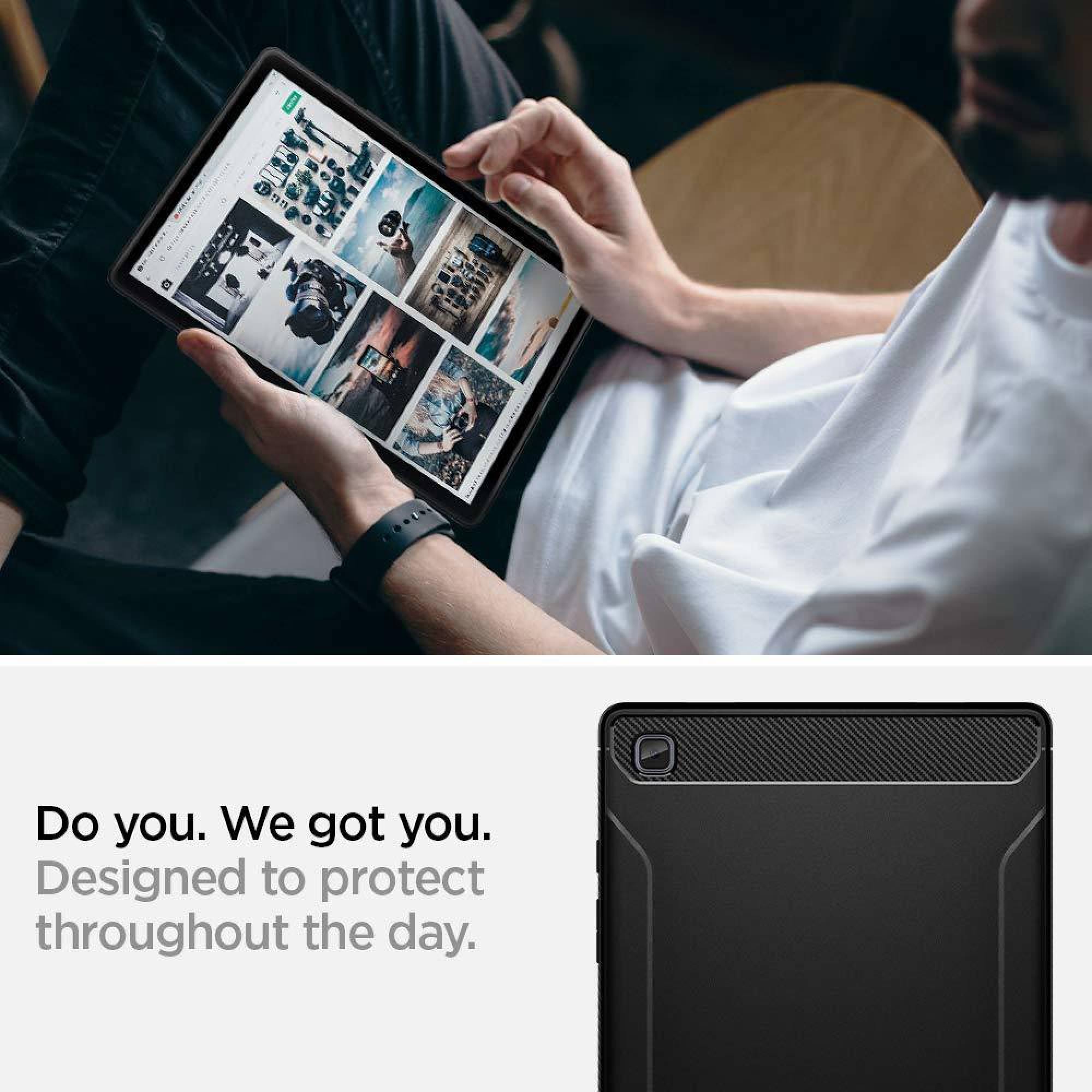 spigen Tough Armor Pro Polycarbonate Back Cover for SAMSUNG Galaxy Tab A7 (Shock Absorbent, Gunmetal)_11