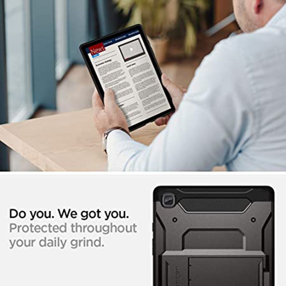 spigen Tough Armor Pro Polycarbonate Back Cover for SAMSUNG Galaxy Tab A7 (Shock Absorbent, Gunmetal)_7