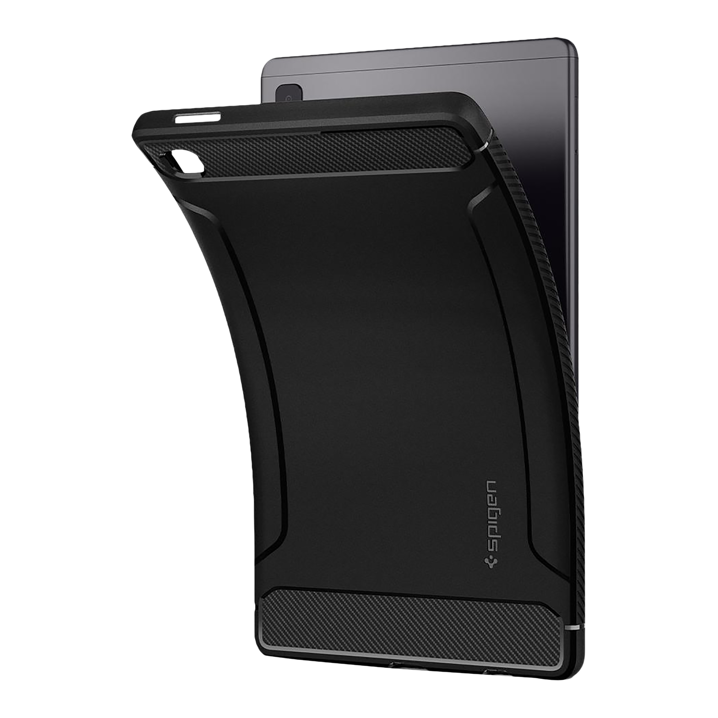 spigen Rugged Armor TPU Back Cover for SAMSUNG Galaxy Tab A7 Lite (Wireless Charging Compatible, Matte Black)_16