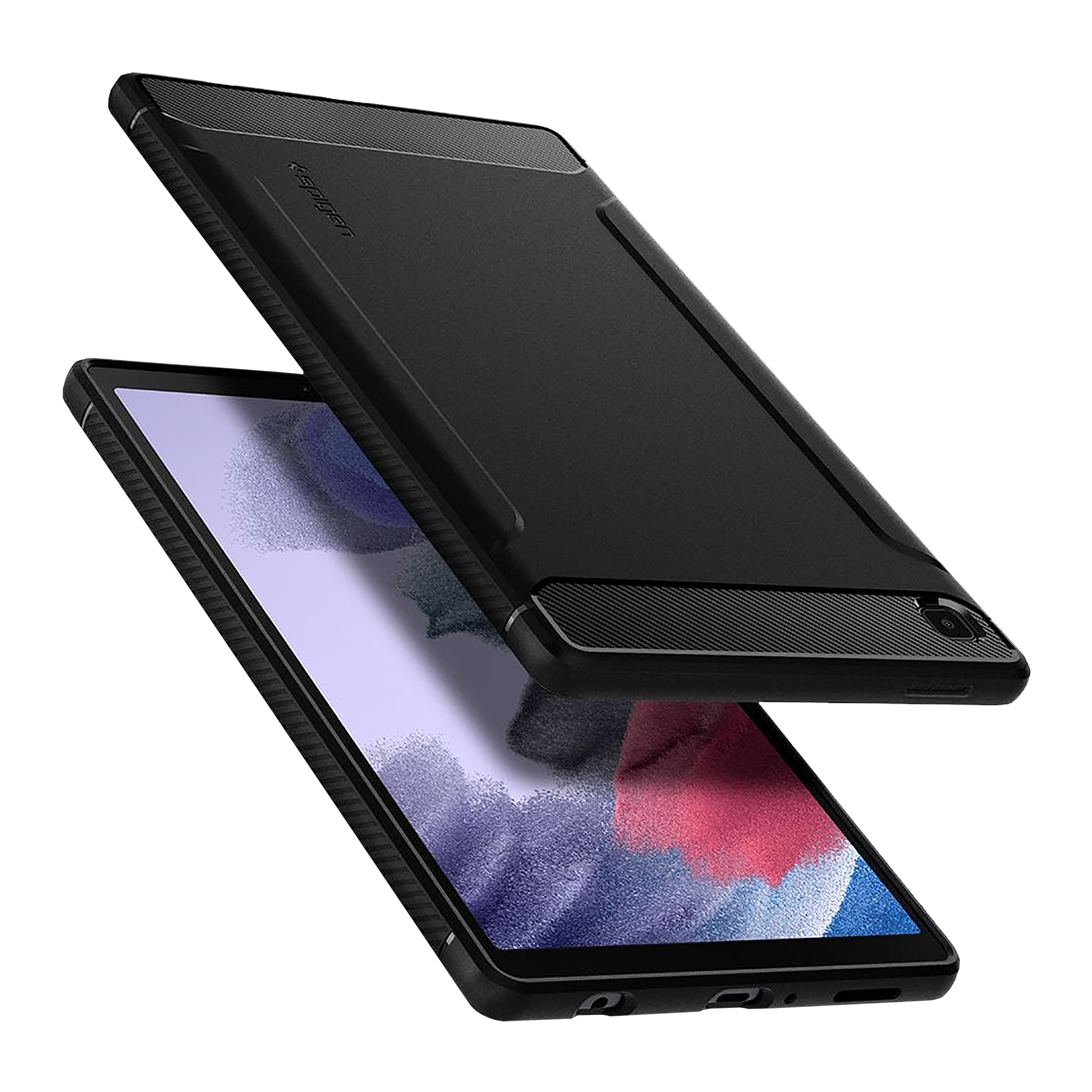 spigen Rugged Armor TPU Back Cover for SAMSUNG Galaxy Tab A7 Lite (Wireless Charging Compatible, Matte Black)_17