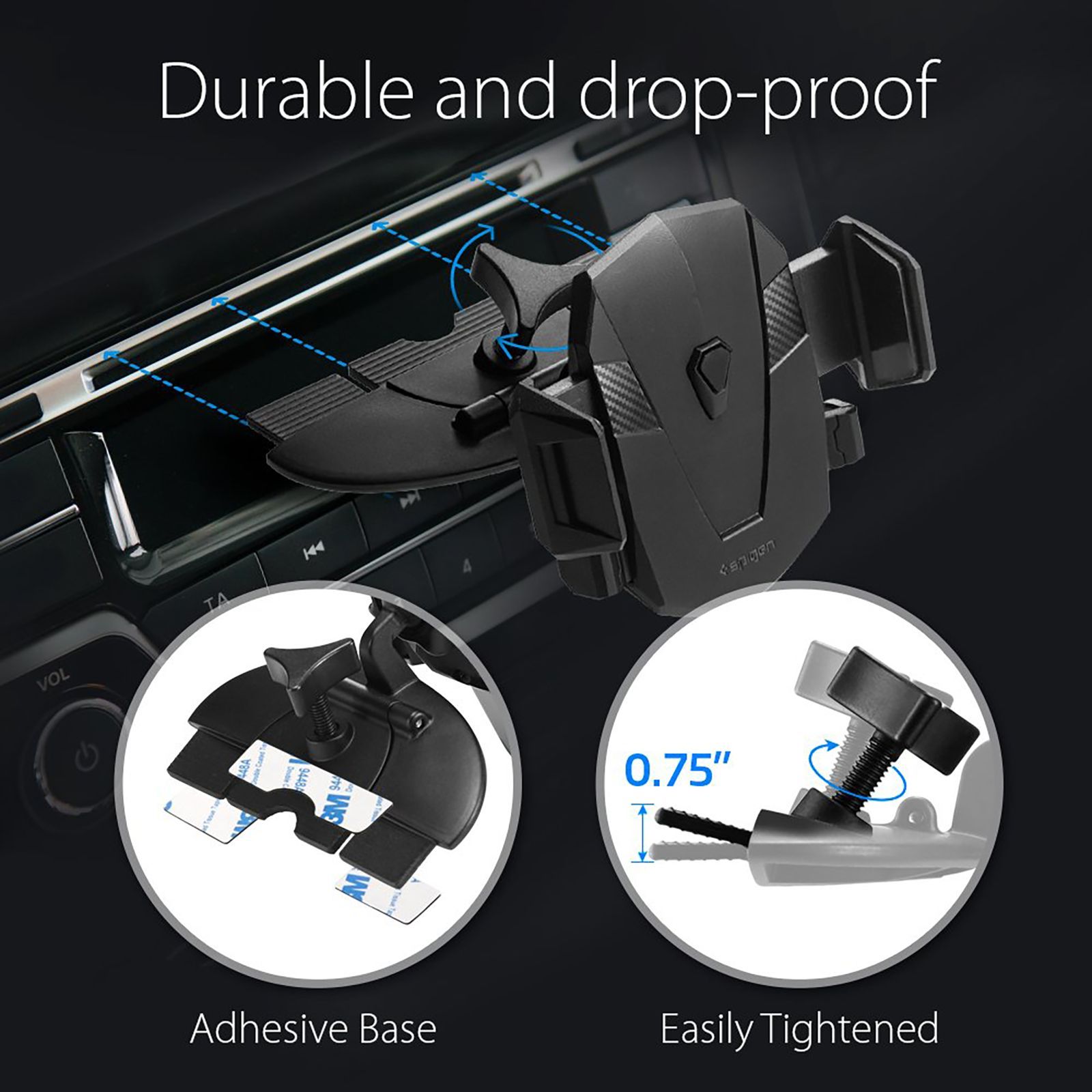 spigen Dashboard Mobile Holder (Rotation Ball, 000CG21160, Black) spigen Dashboard Mobile Holder (Rotation Ball, 000CG21160, Black)_7