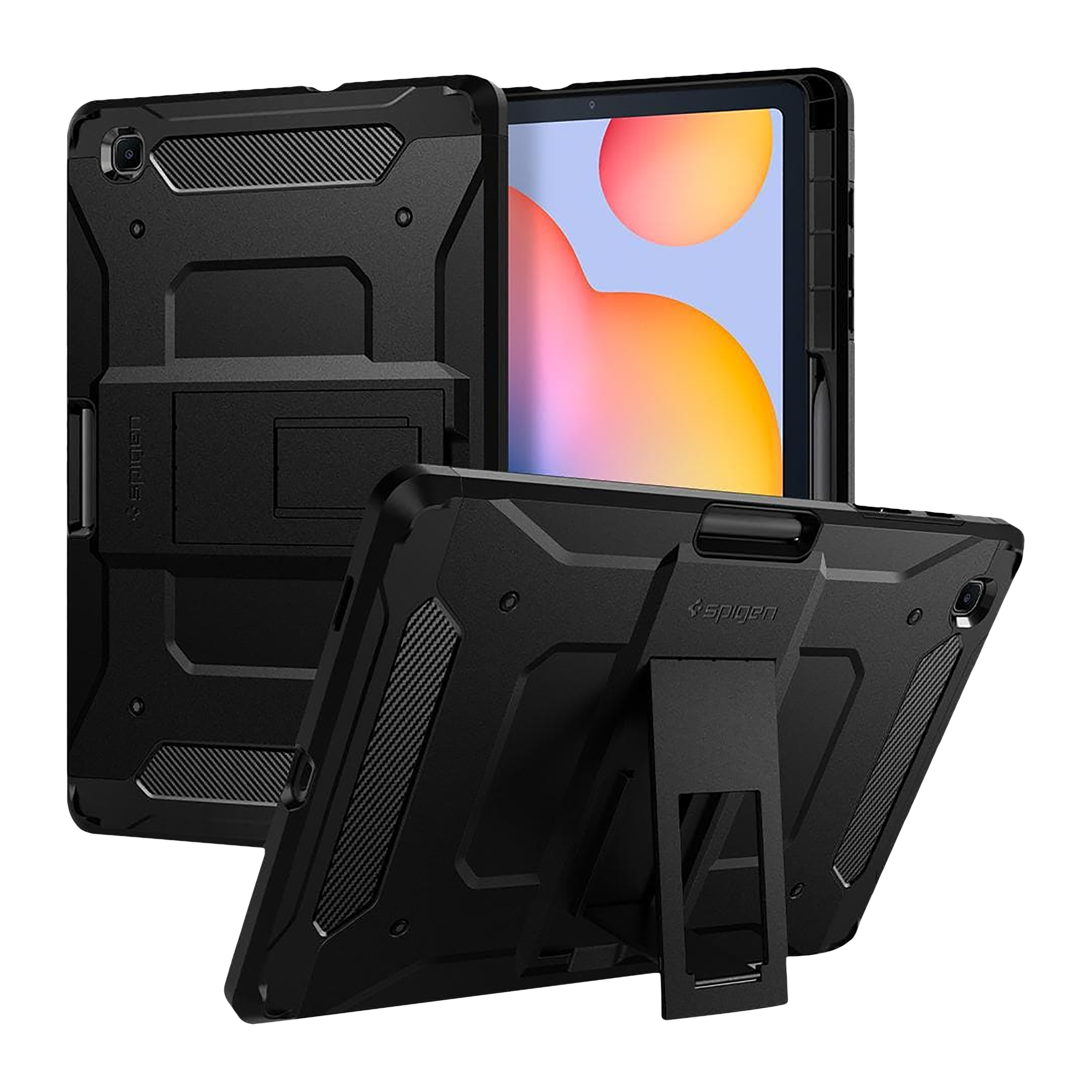 spigen Tough Armor Pro TPU & Polycarbonate Back Cover for SAMSUNG Galaxy Tab S6 Lite (Support S Pen Holder, Black)_1