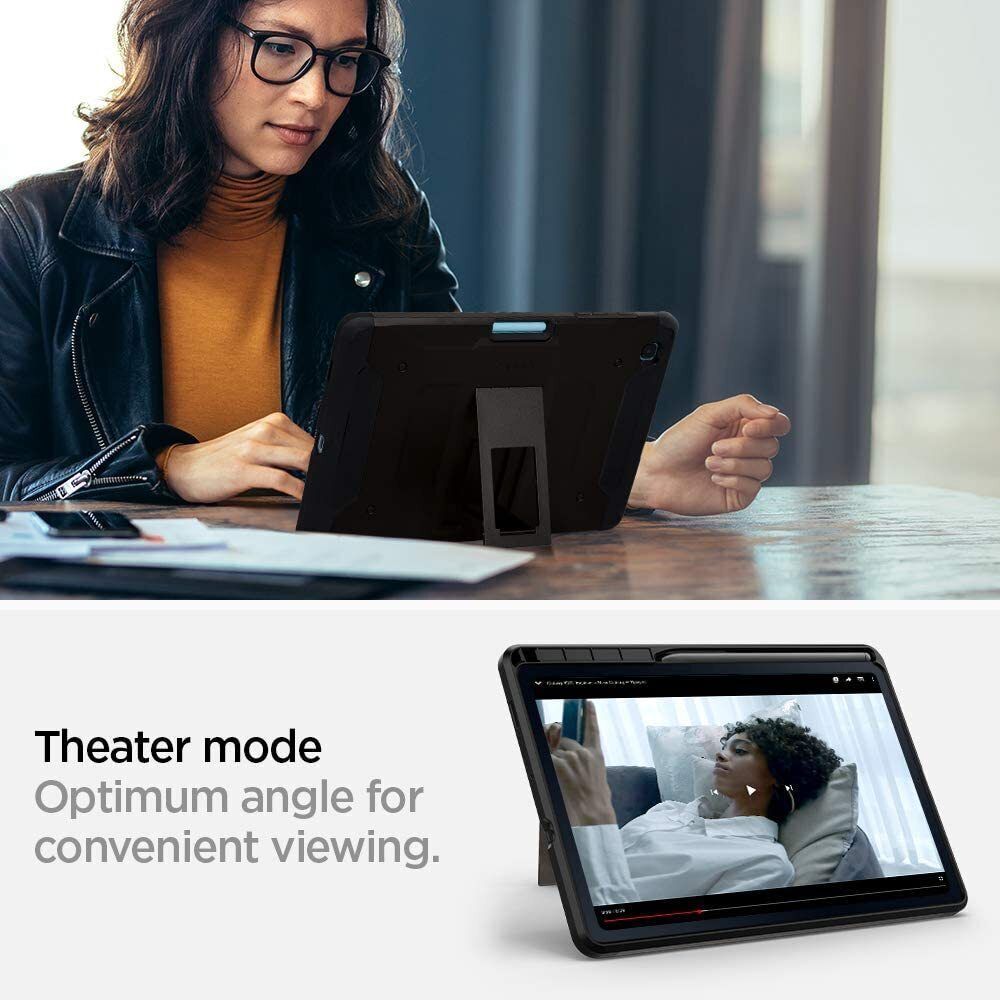 spigen Tough Armor Pro TPU & Polycarbonate Back Cover for SAMSUNG Galaxy Tab S6 Lite (Support S Pen Holder, Black)_15