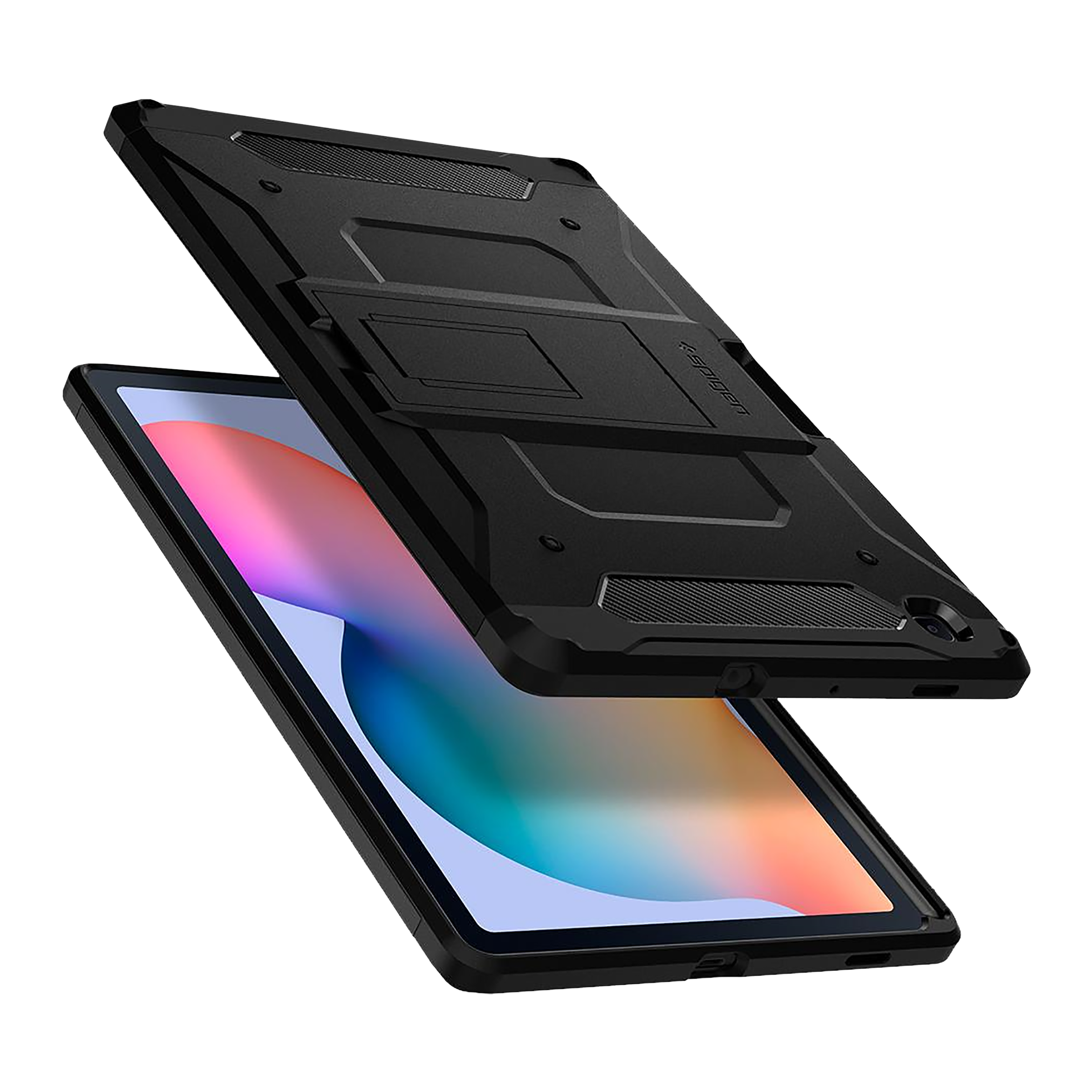 spigen Tough Armor Pro TPU & Polycarbonate Back Cover for SAMSUNG Galaxy Tab S6 Lite (Support S Pen Holder, Black)_17