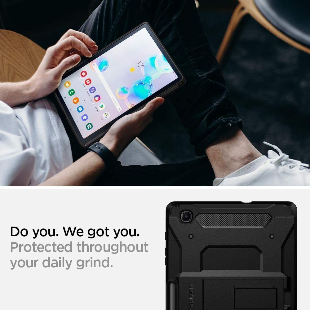 spigen Tough Armor Pro TPU & Polycarbonate Back Cover for SAMSUNG Galaxy Tab S6 Lite (Support S Pen Holder, Black)_8
