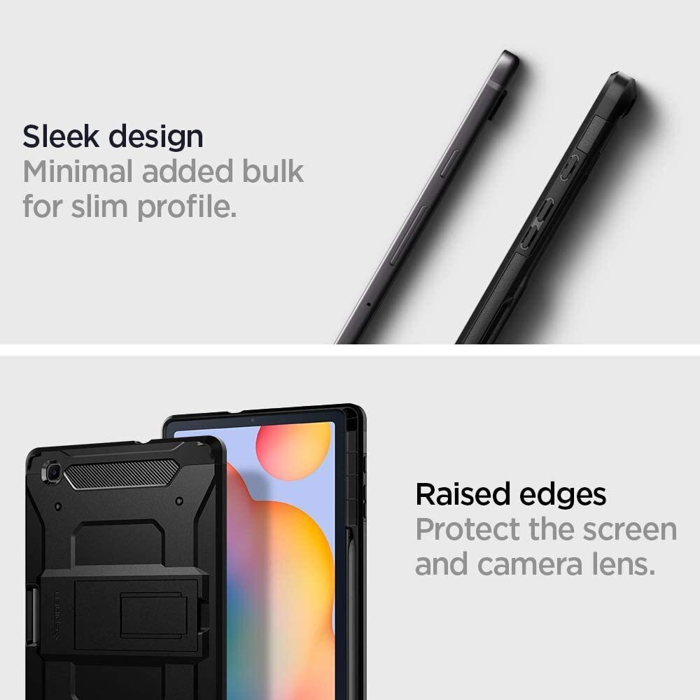 spigen Tough Armor Pro TPU & Polycarbonate Back Cover for SAMSUNG Galaxy Tab S6 Lite (Support S Pen Holder, Black)_9