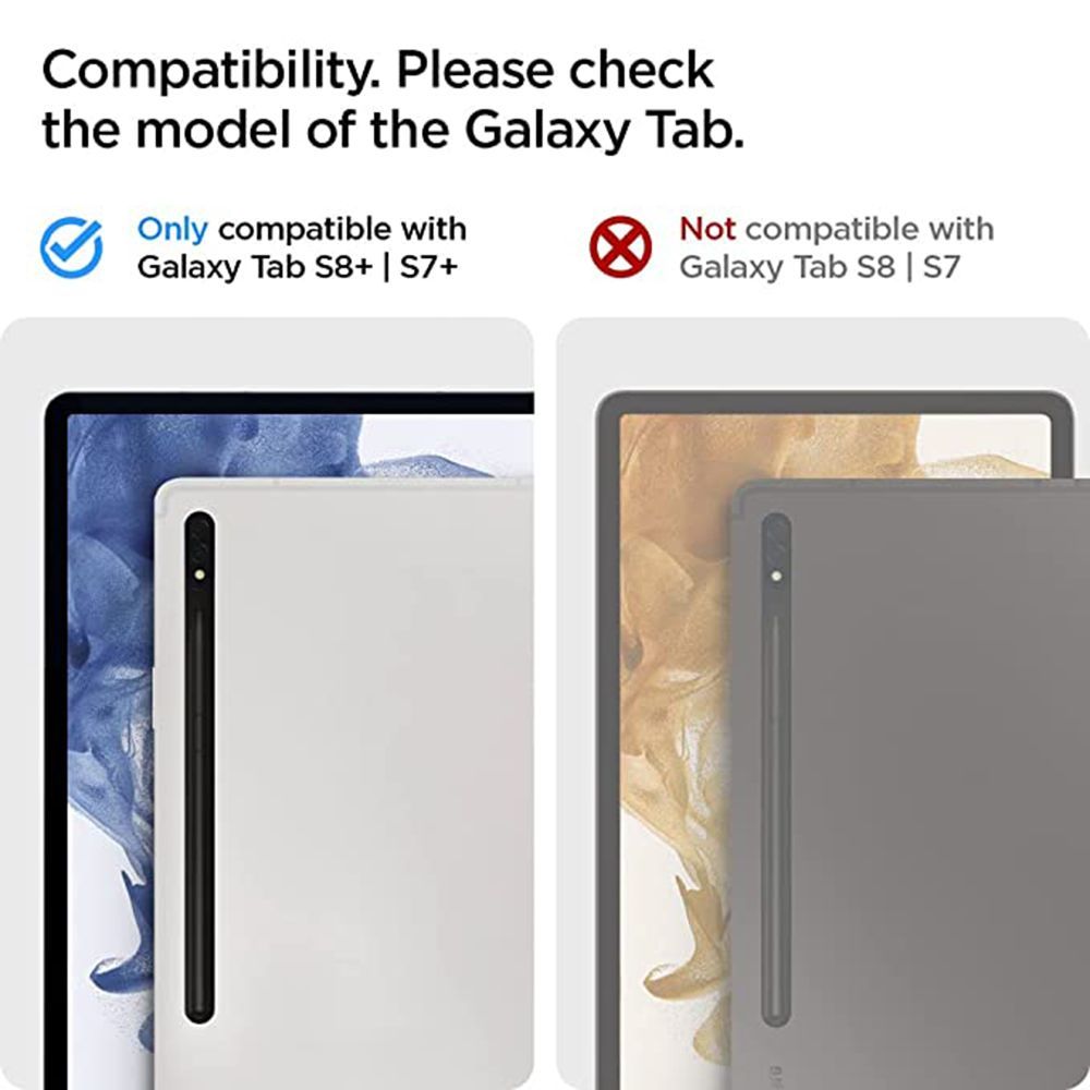 spigen Tough Armor Pro Polycarbonate Back Cover for SAMSUNG Galaxy Tab S8 Plus, Tab S7 Plus (Built-In Pen Storage, Gunmetal)_11