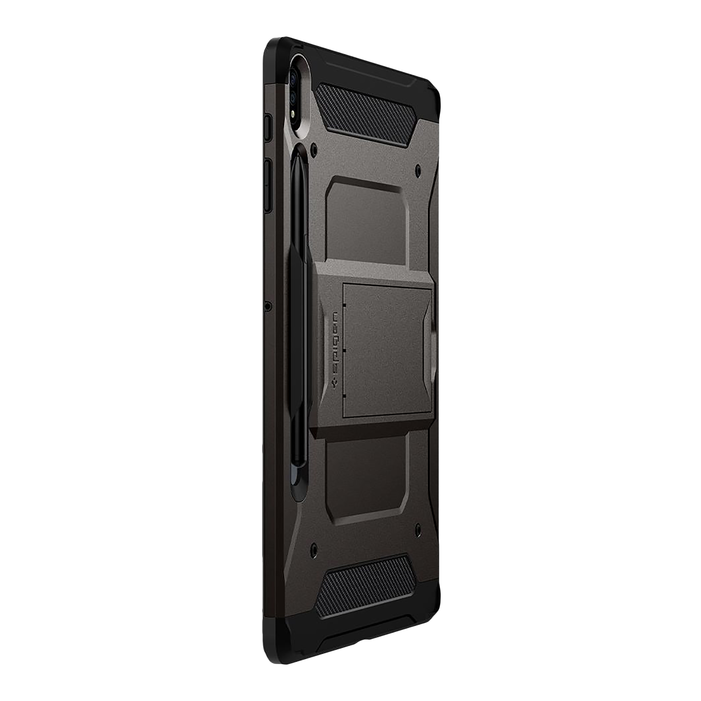 spigen Tough Armor Pro Polycarbonate Back Cover for SAMSUNG Galaxy Tab S8 Plus, Tab S7 Plus (Built-In Pen Storage, Gunmetal)_15