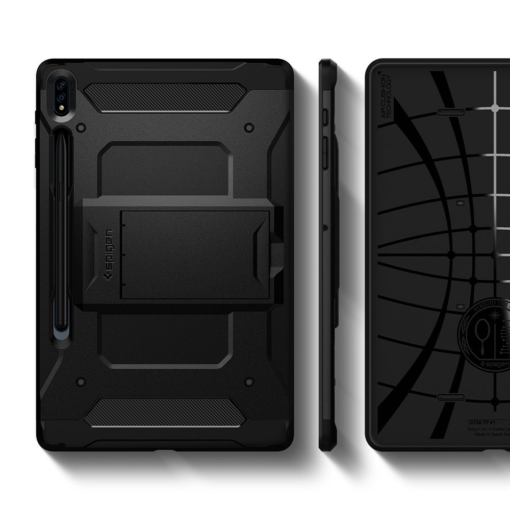 spigen Tough Armor Pro Polycarbonate Back Cover for SAMSUNG Galaxy Tab S8 Plus, Tab S7 Plus (Built-In Pen Storage, Gunmetal)_10