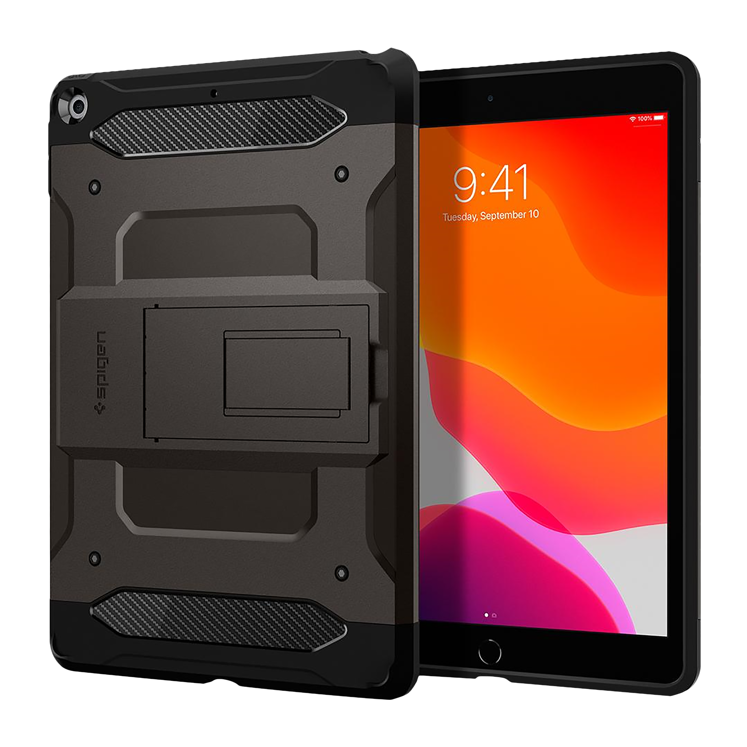 spigen Tough Armor TECH Polycarbonate Back Cover for Apple iPad 10.2 Inch (Shock Absorption, Gunmetal)_1