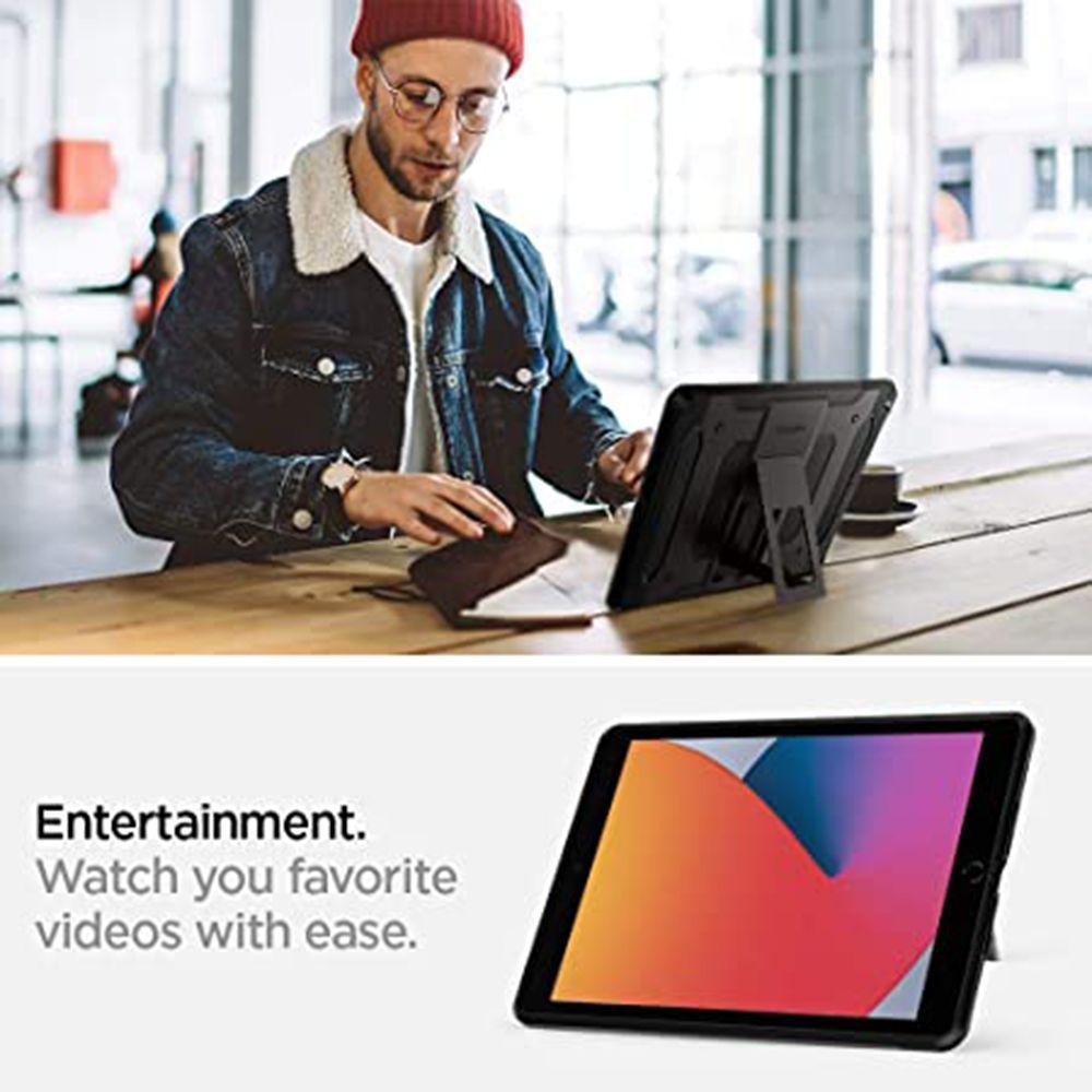 spigen Tough Armor TECH Polycarbonate Back Cover for Apple iPad 10.2 Inch (Shock Absorption, Gunmetal)_9