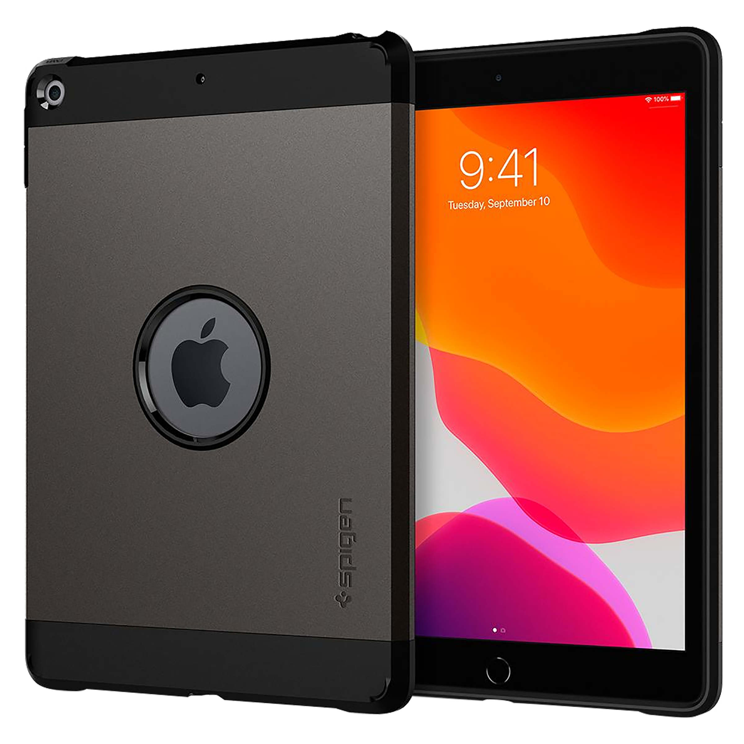 spigen Tough Armor Hard Polycarbonate Back Cover for Apple iPad 10.2 Inch (2021/2020/2019) (Dual Layered Back Protection, Gunmetal)_1