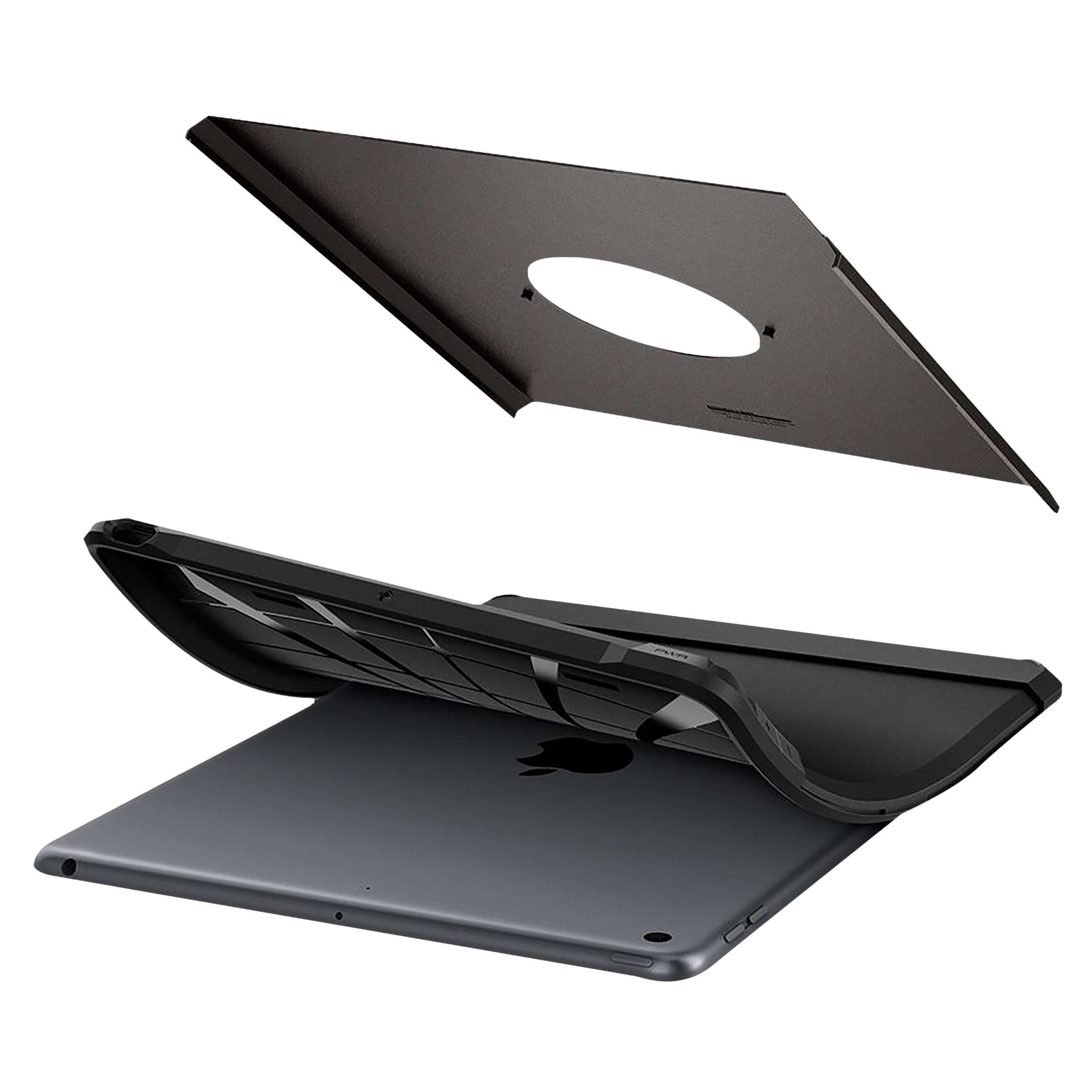 spigen Tough Armor Hard Polycarbonate Back Cover for Apple iPad 10.2 Inch (2021/2020/2019) (Dual Layered Back Protection, Gunmetal)_10