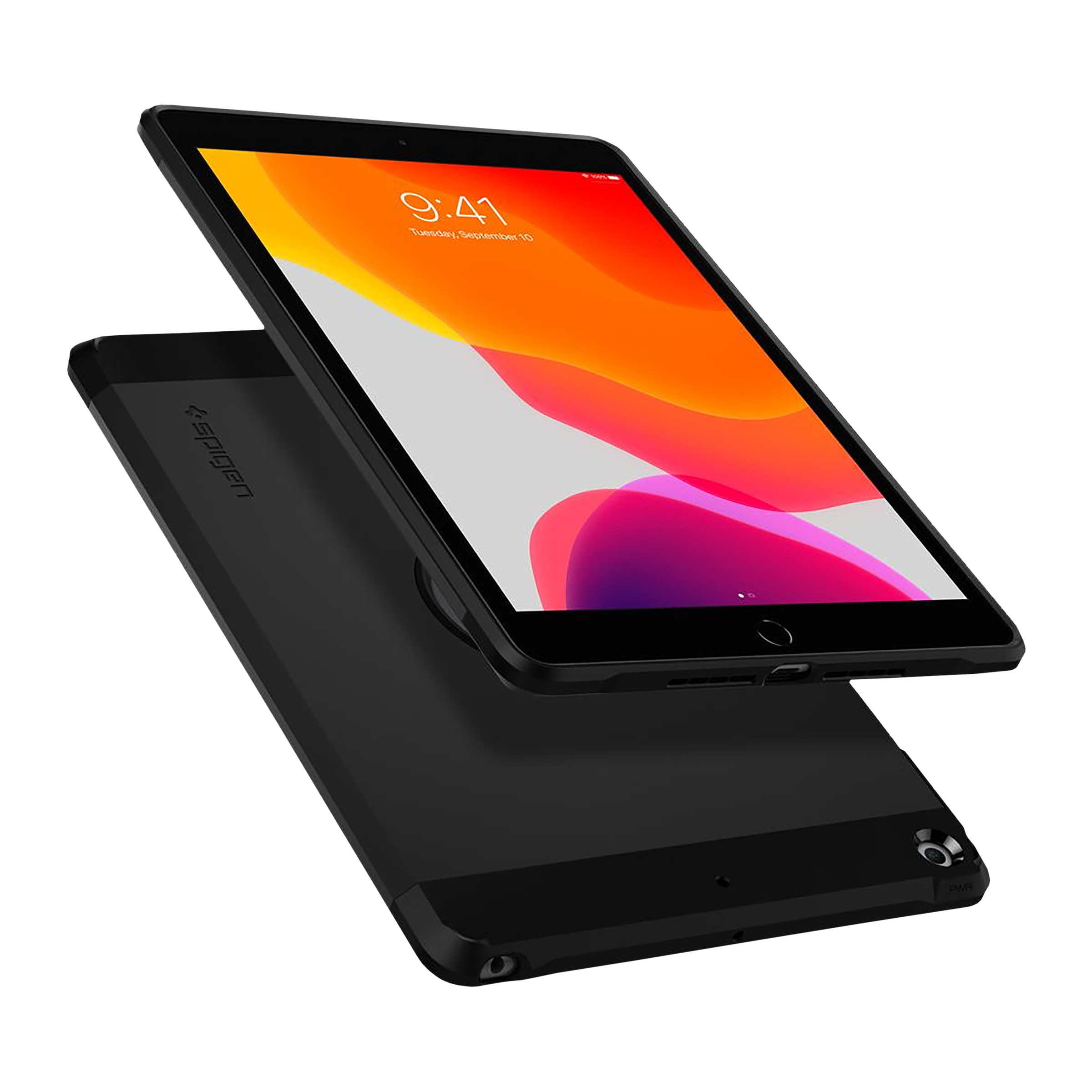 spigen Tough Armor Hard Polycarbonate Back Cover for Apple iPad 10.2 Inch (2021/2020/2019) (Dual Layered Back Protection, Black)_1