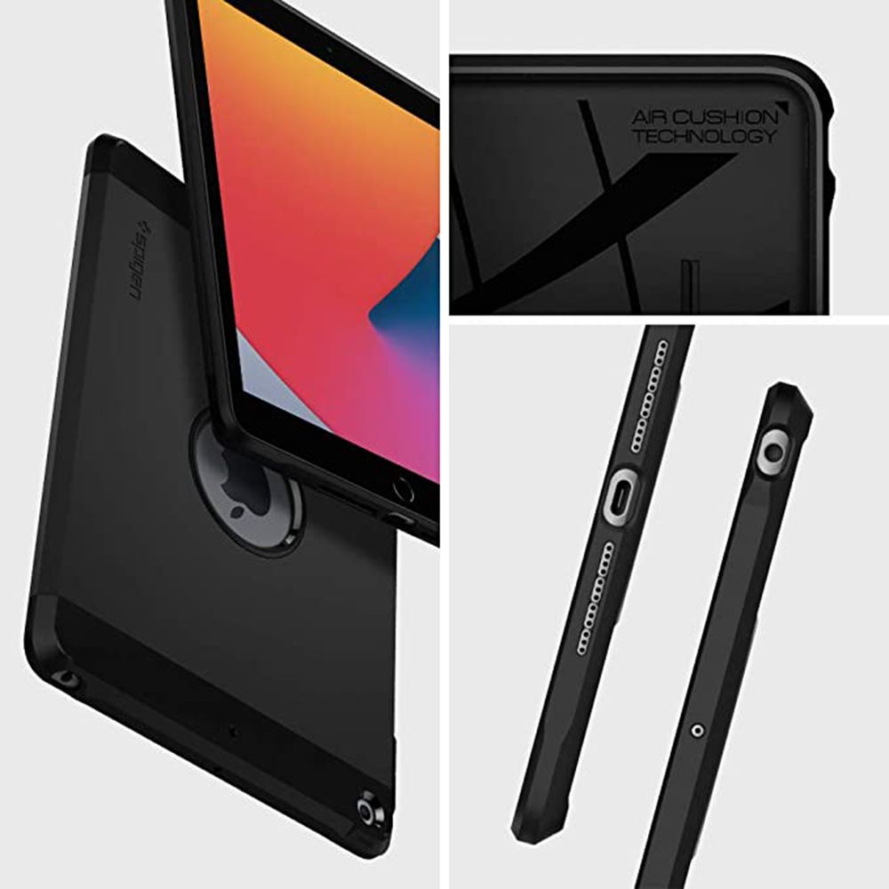 spigen Tough Armor Hard Polycarbonate Back Cover for Apple iPad 10.2 Inch (2021/2020/2019) (Dual Layered Back Protection, Black)_10