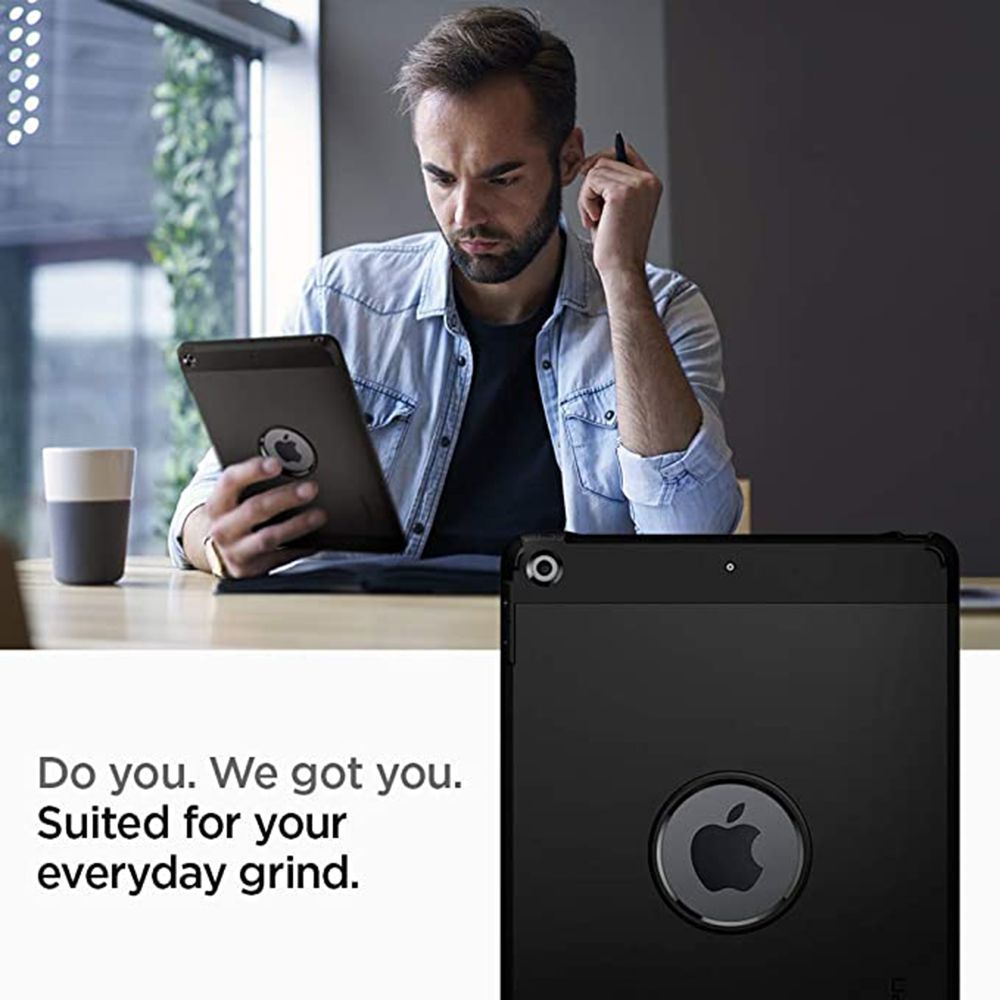 spigen Tough Armor Hard Polycarbonate Back Cover for Apple iPad 10.2 Inch (2021/2020/2019) (Dual Layered Back Protection, Black)_11