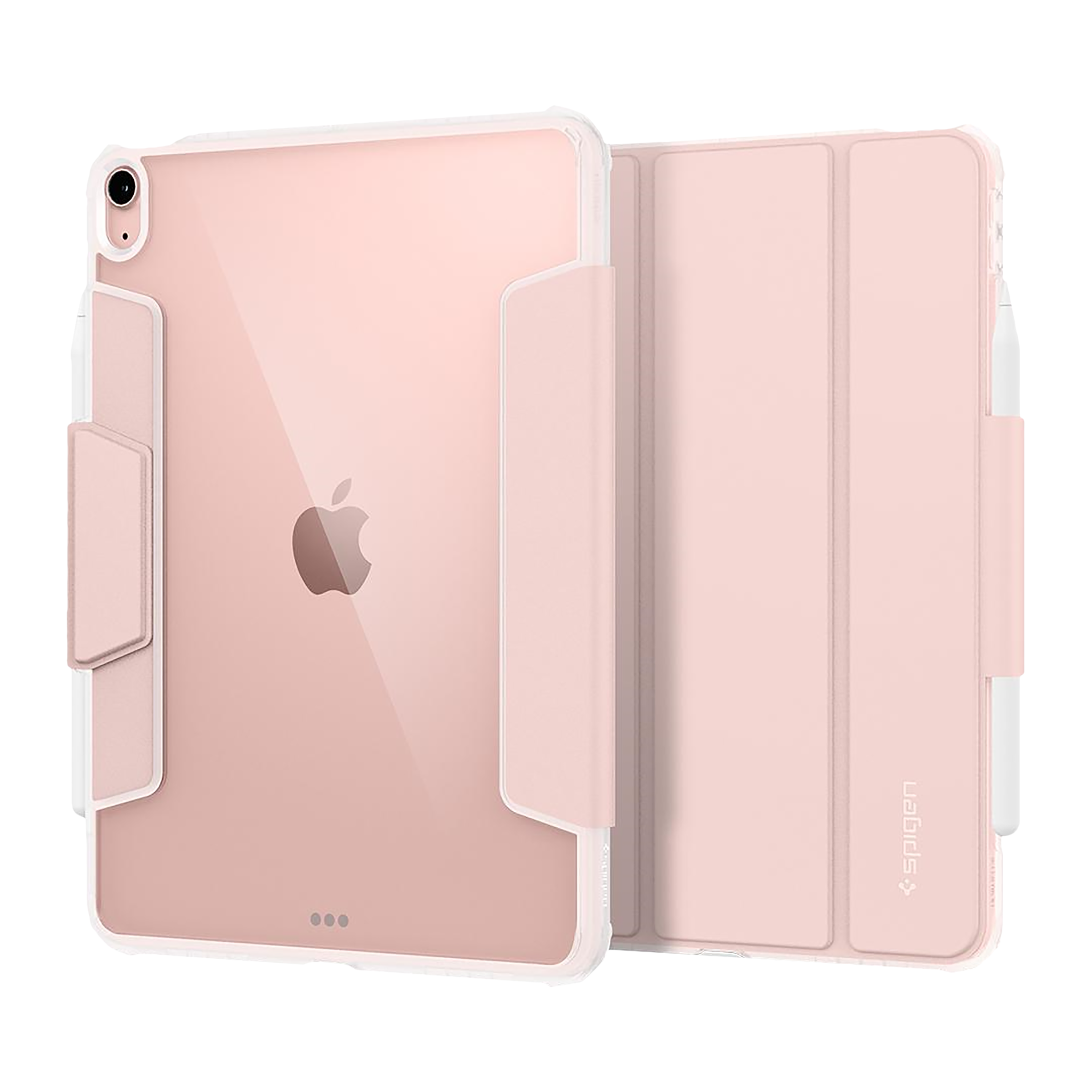 spigen Ultra Hybrid Pro Polycarbonate Flip Cover for Apple iPad Air 10.9 Inch (Apple Pencil Functions, Rose Gold)_1