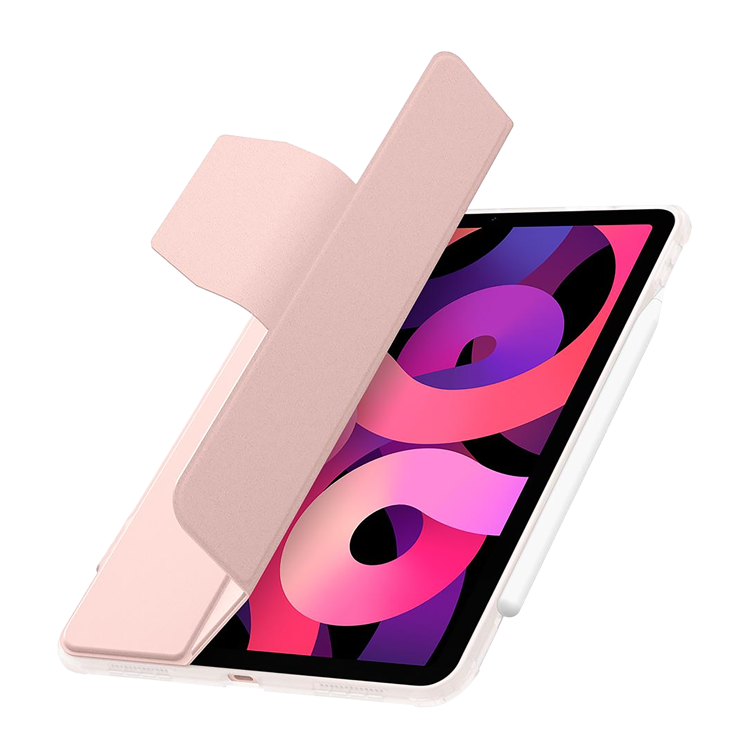spigen Ultra Hybrid Pro Polycarbonate Flip Cover for Apple iPad Air 10.9 Inch (Apple Pencil Functions, Rose Gold)_8