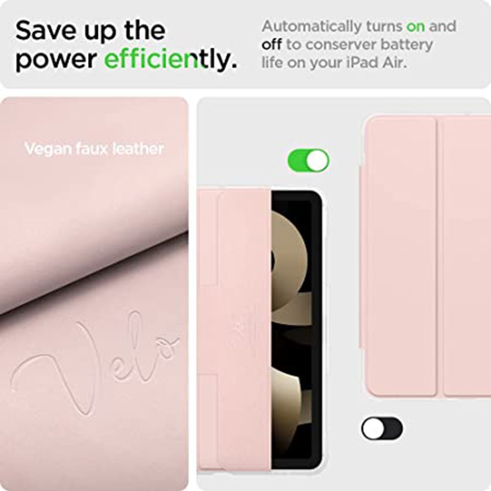 spigen Ultra Hybrid Pro Polycarbonate Flip Cover for Apple iPad Air 10.9 Inch (Apple Pencil Functions, Rose Gold)_4