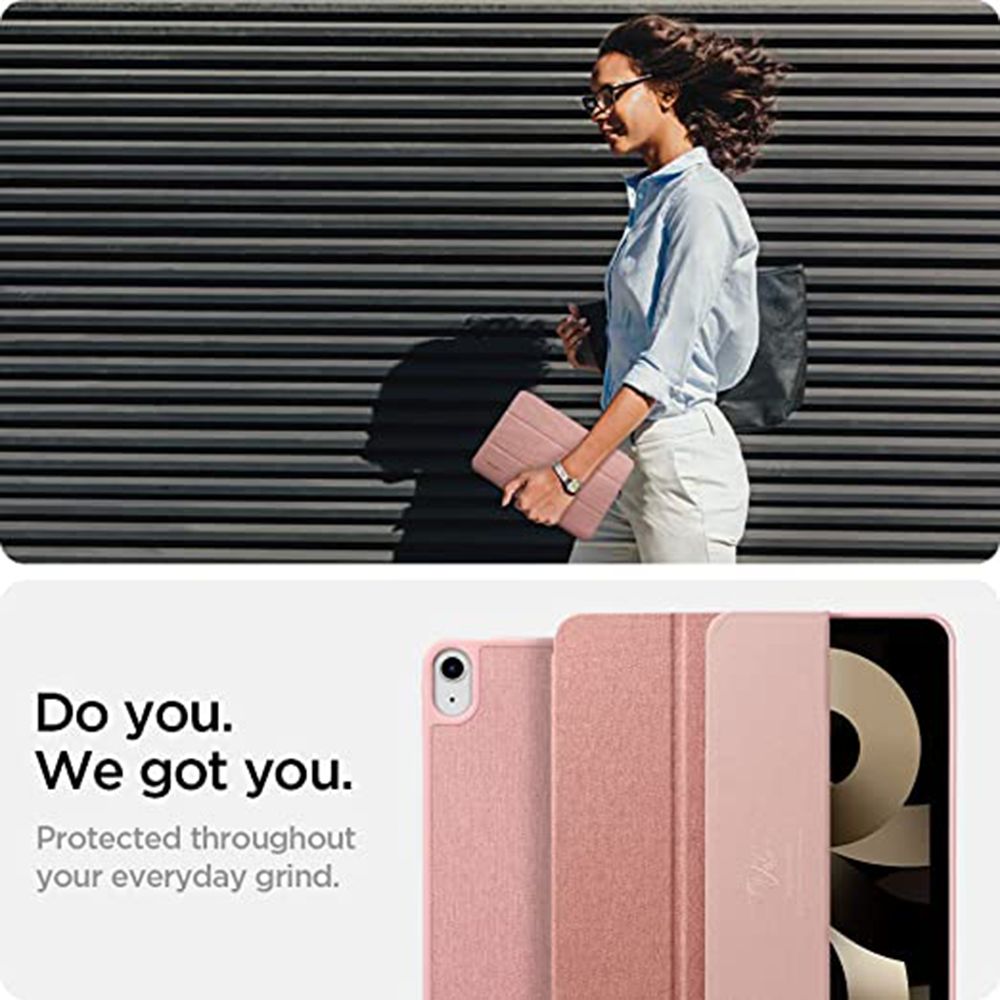 spigen Urban Fit Nylon Flip Cover for Apple iPad Air 10.9 Inch (Pencil Holder, Rose Gold) spigen Urban Fit Nylon Flip Cover for Apple iPad Air 10.9 Inch (Pencil Holder, Rose Gold)_10