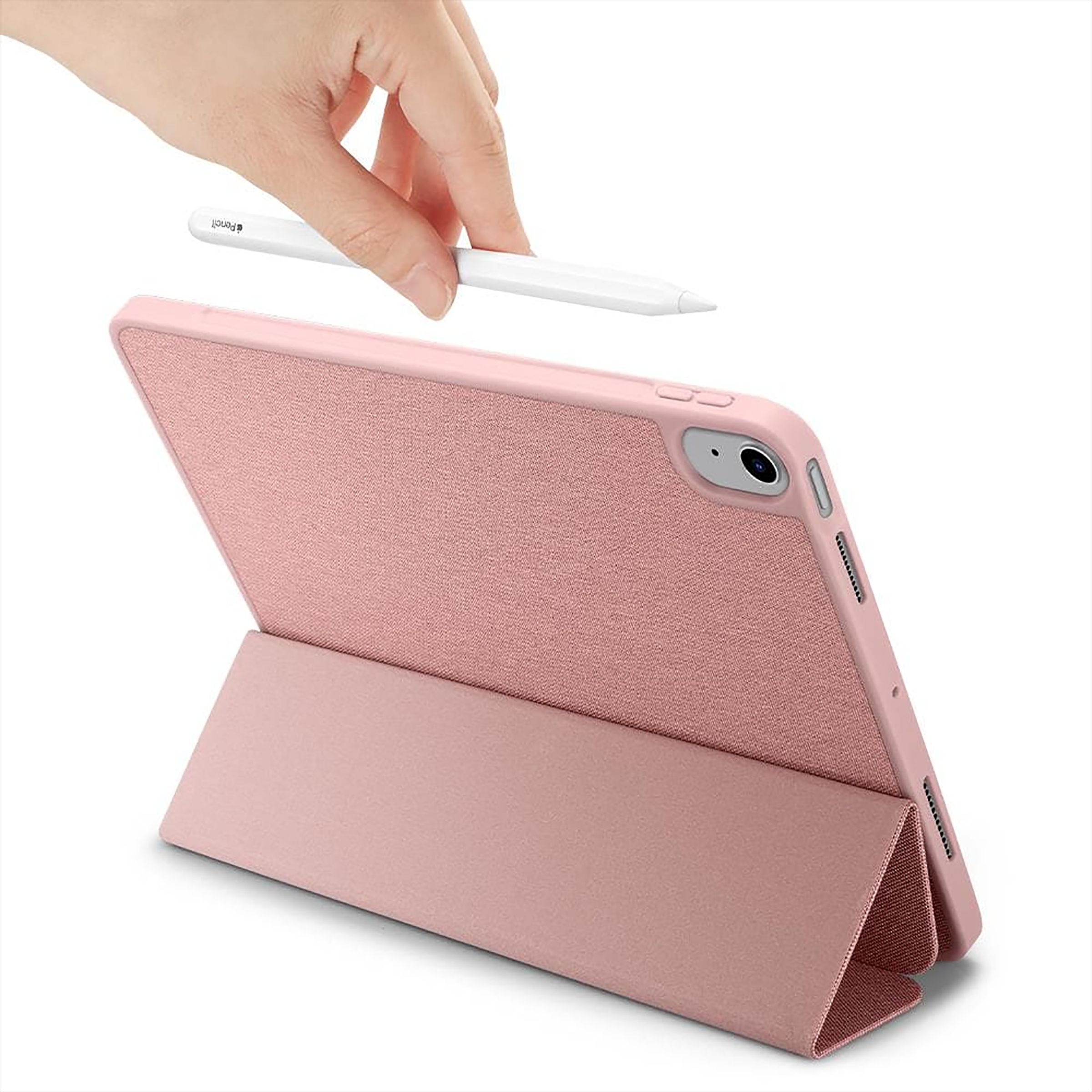 spigen Urban Fit Nylon Flip Cover for Apple iPad Air 10.9 Inch (Pencil Holder, Rose Gold) spigen Urban Fit Nylon Flip Cover for Apple iPad Air 10.9 Inch (Pencil Holder, Rose Gold)_14