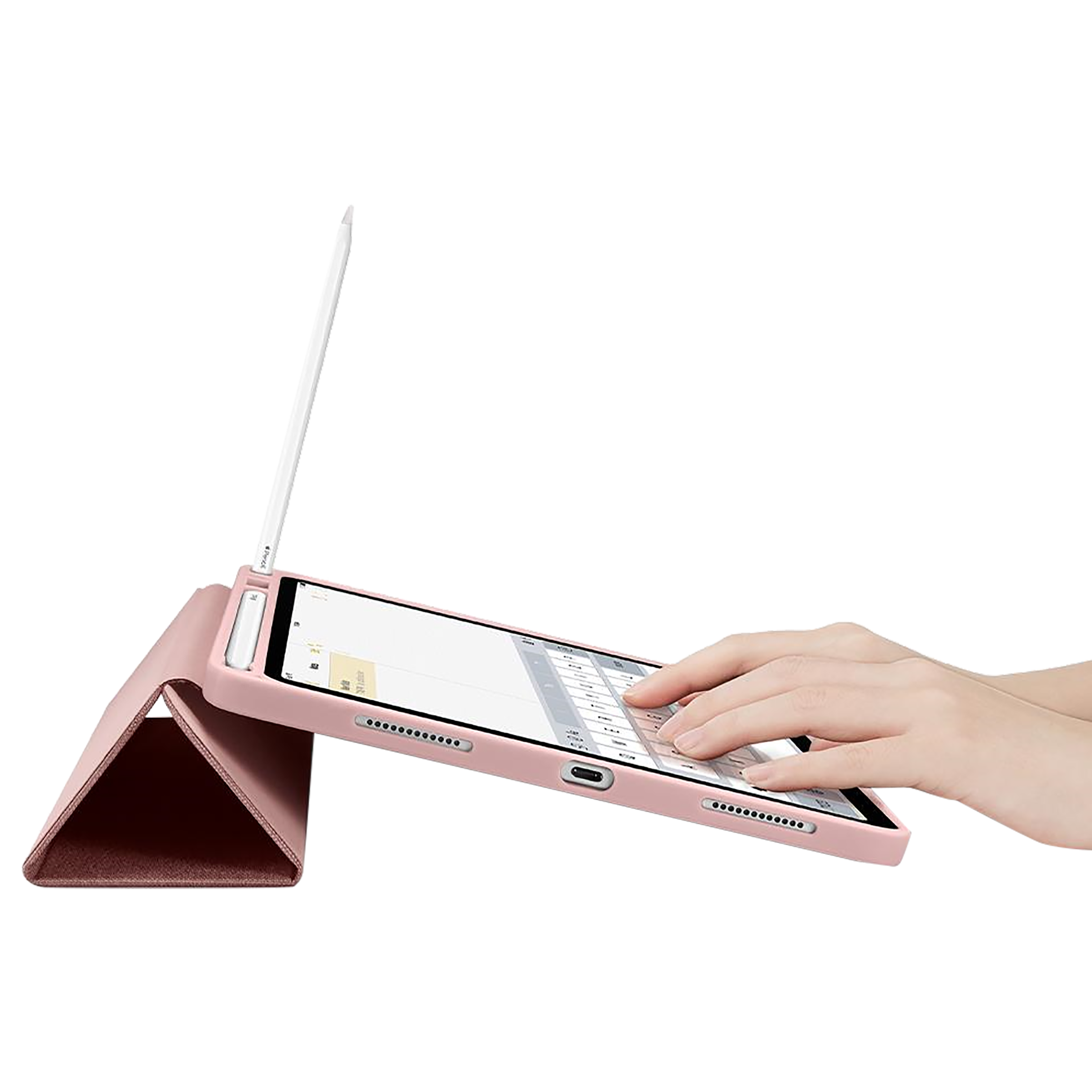 spigen Urban Fit Nylon Flip Cover for Apple iPad Air 10.9 Inch (Pencil Holder, Rose Gold) spigen Urban Fit Nylon Flip Cover for Apple iPad Air 10.9 Inch (Pencil Holder, Rose Gold)_18