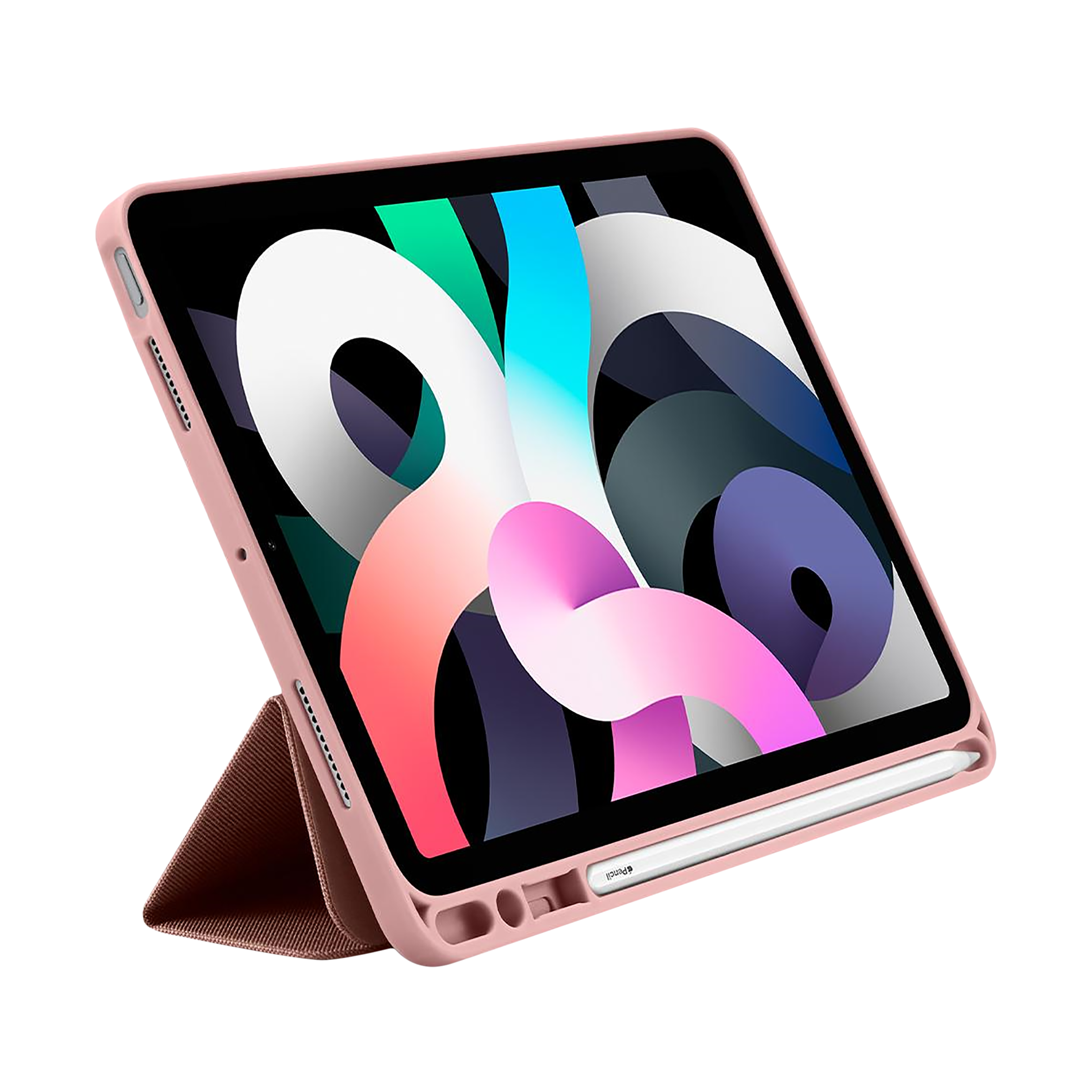 spigen Urban Fit Nylon Flip Cover for Apple iPad Air 10.9 Inch (Pencil Holder, Rose Gold) spigen Urban Fit Nylon Flip Cover for Apple iPad Air 10.9 Inch (Pencil Holder, Rose Gold)_4
