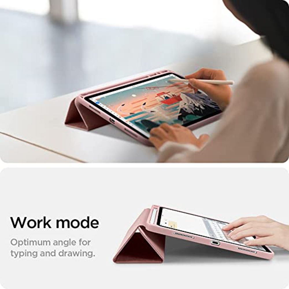 spigen Urban Fit Nylon Flip Cover for Apple iPad Air 10.9 Inch (Pencil Holder, Rose Gold) spigen Urban Fit Nylon Flip Cover for Apple iPad Air 10.9 Inch (Pencil Holder, Rose Gold)_7