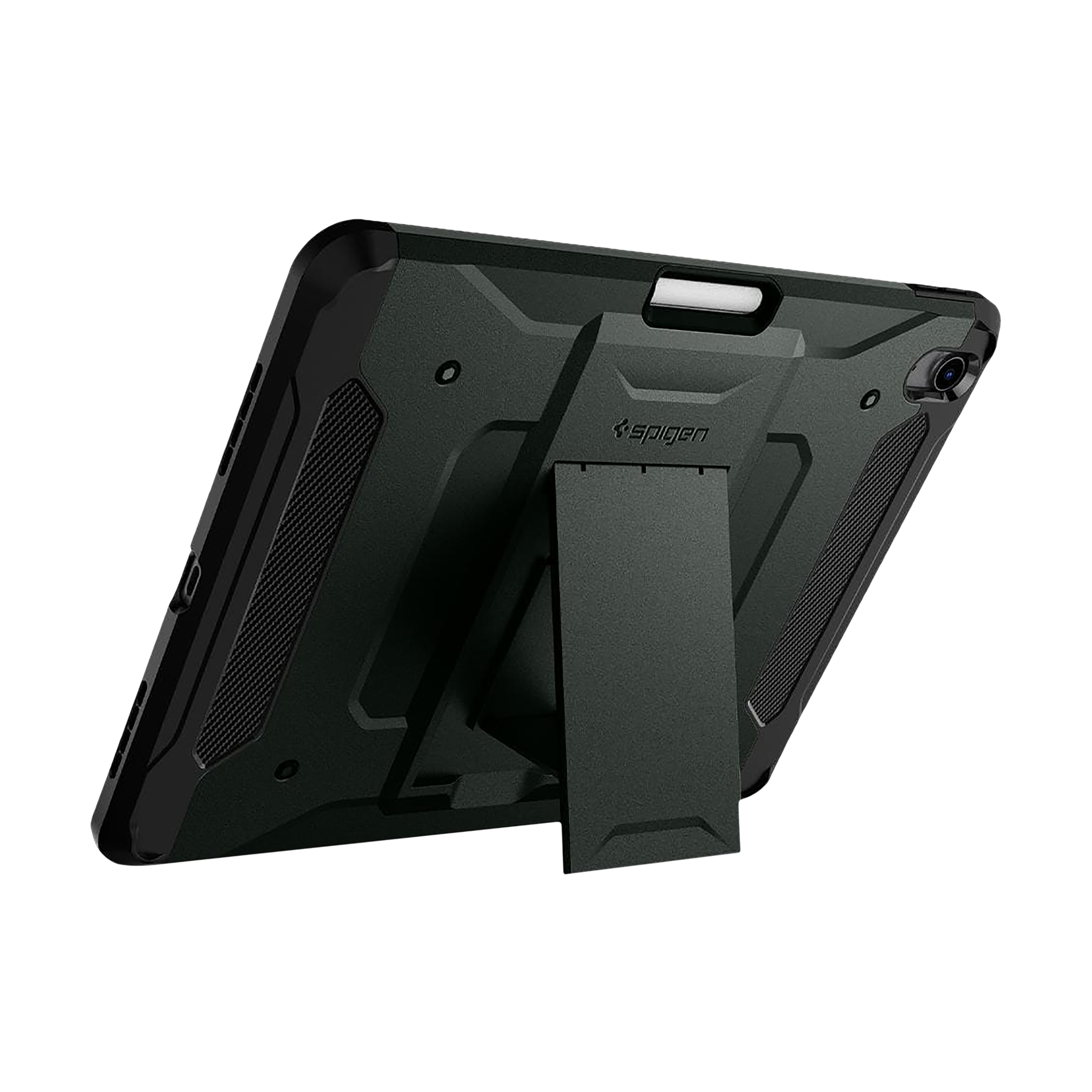 spigen Tough Armor Pro Polycarbonate Back Cover for Apple iPad Air 10.9 Inch (Raised Edges, Military Green)_6